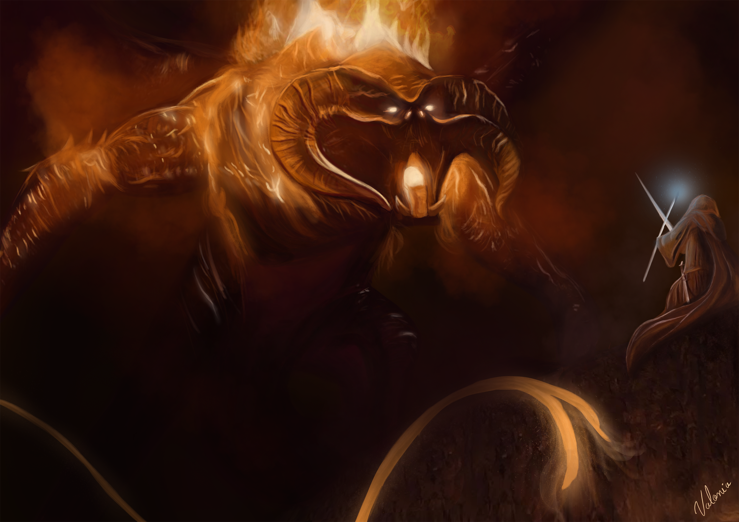 You shall not pass - Gandalf and the Balrog par Valonia