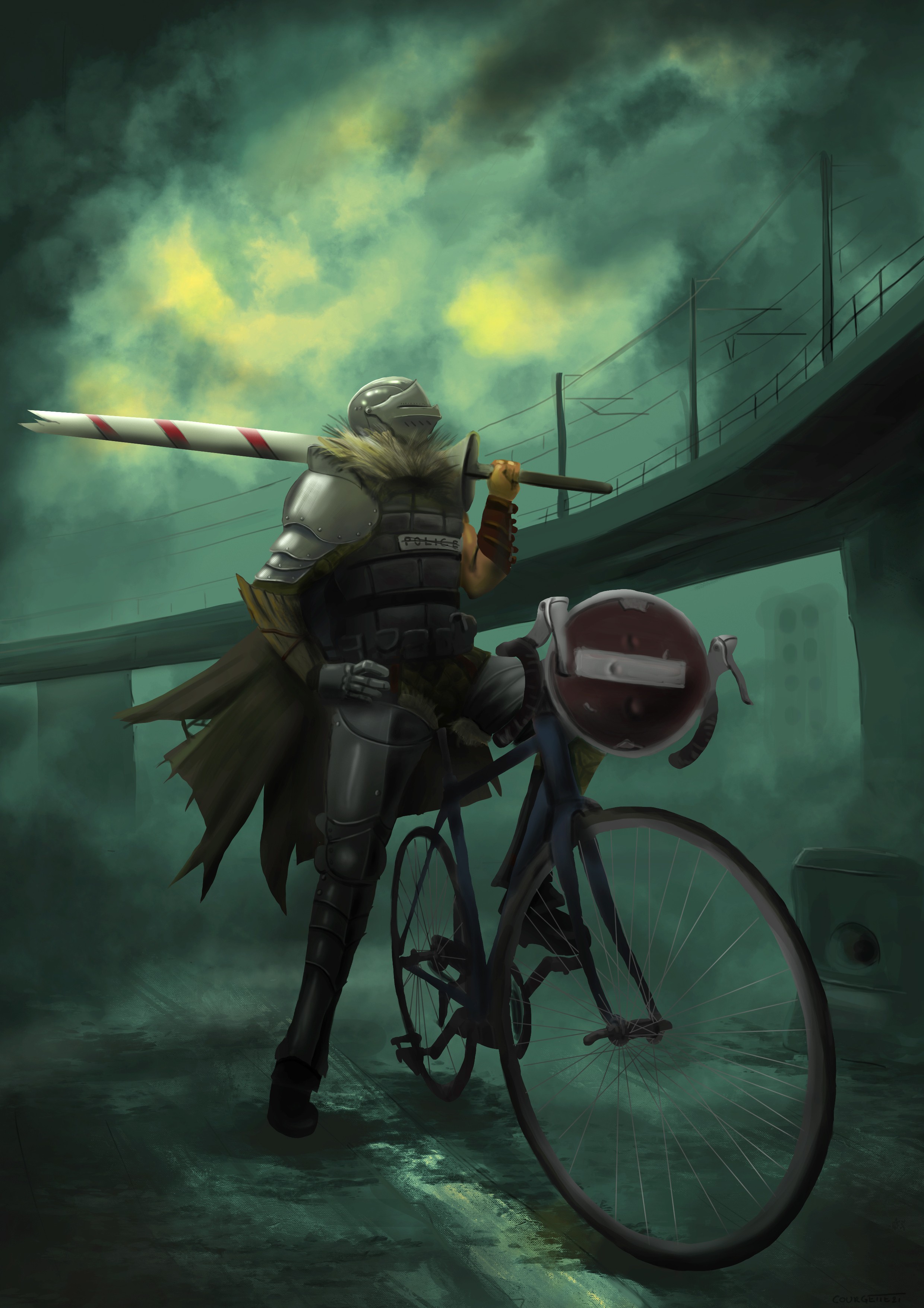 Bicycle knight par Courgette