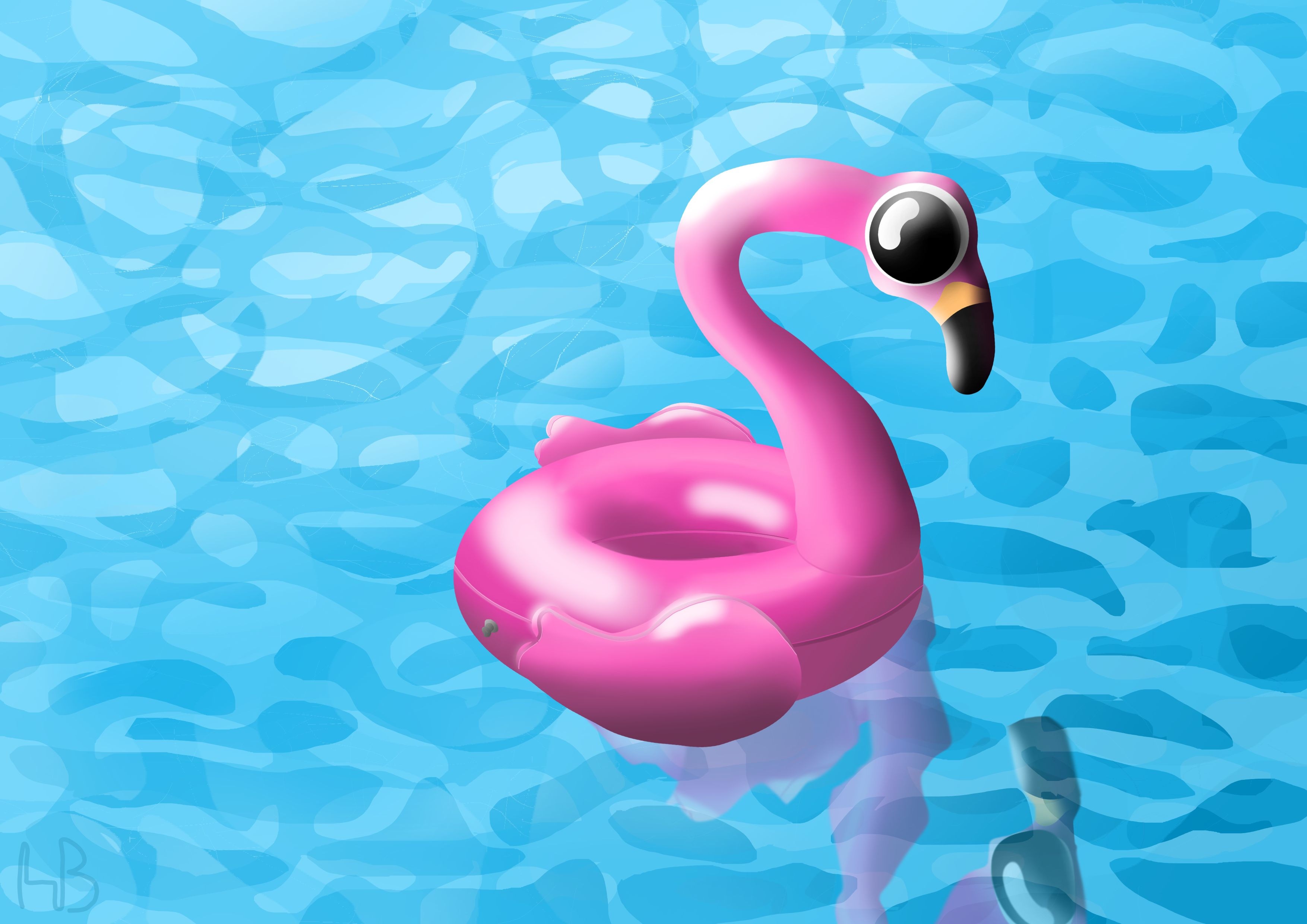 flamant rose par saturne4585