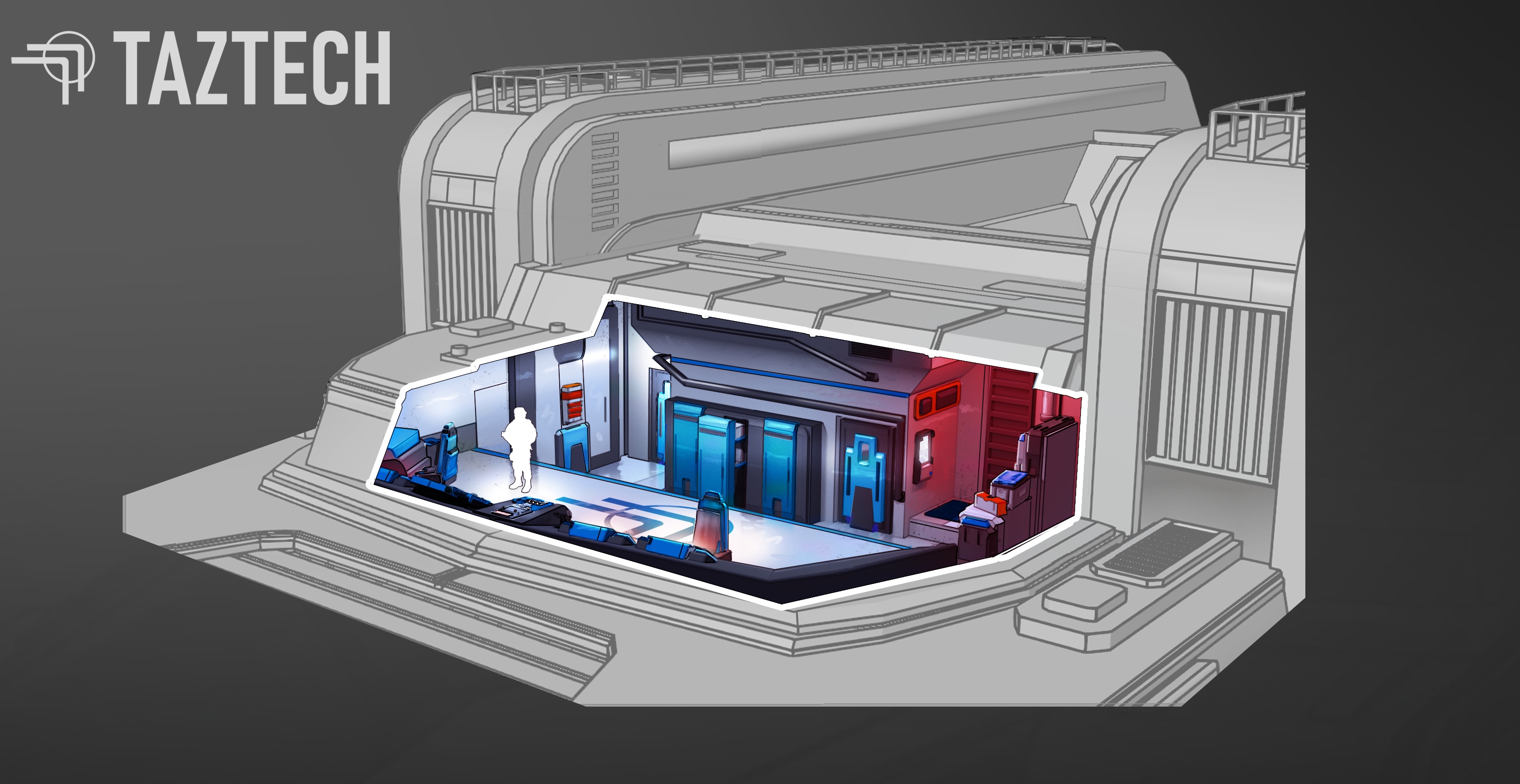 TAZTECH - Cargo ship and drone design par David Bourret