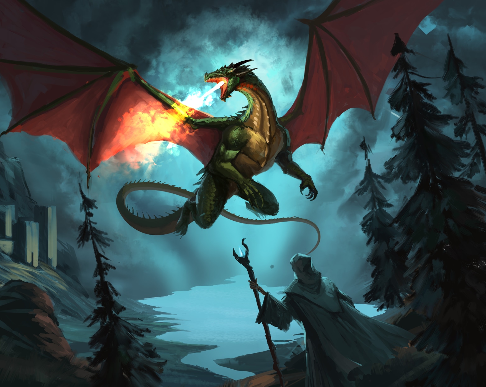 Sketch  dragon low par Moscardino