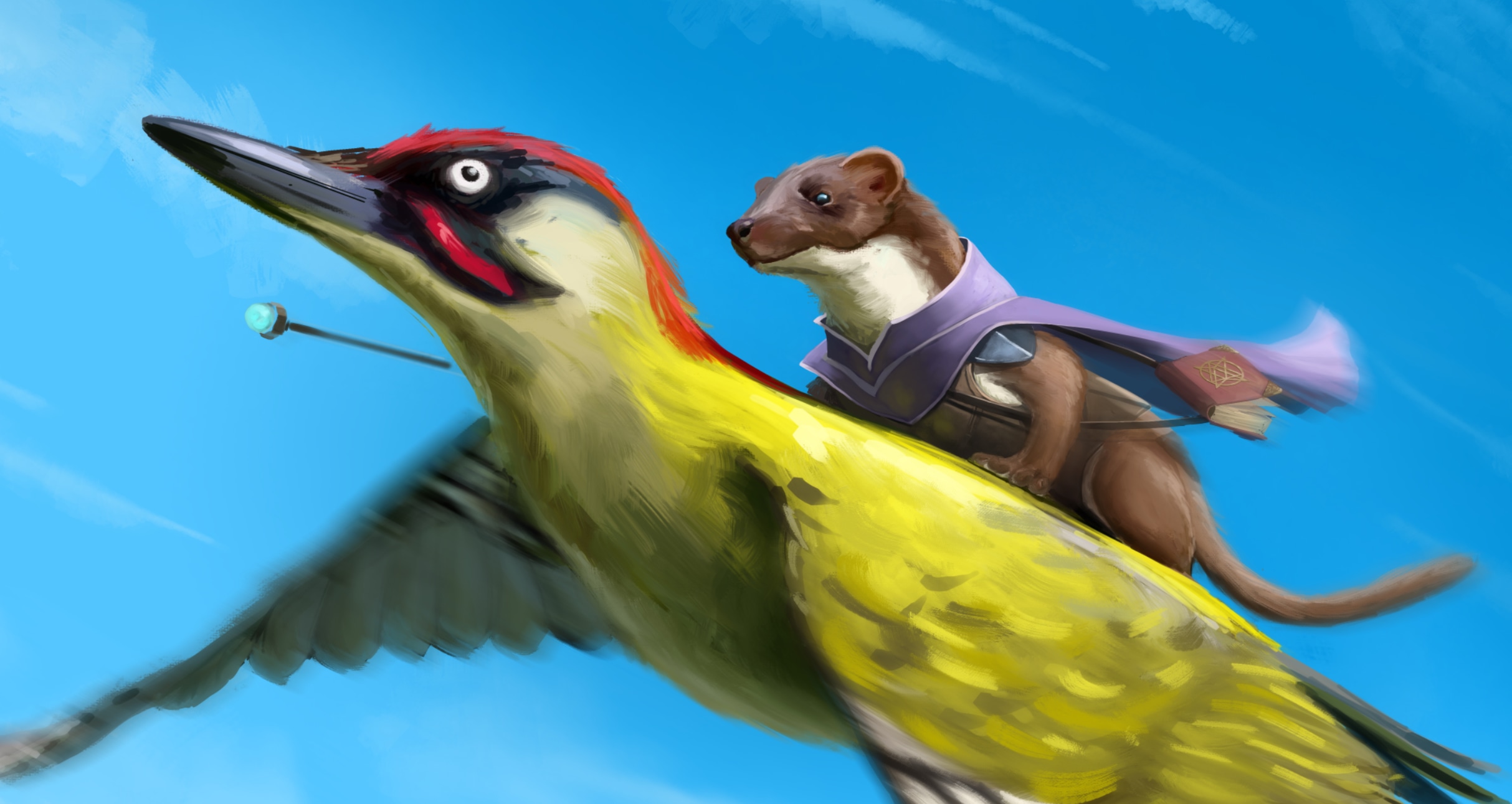 WEASEL AND GREENWOODPECKER par Moscardino