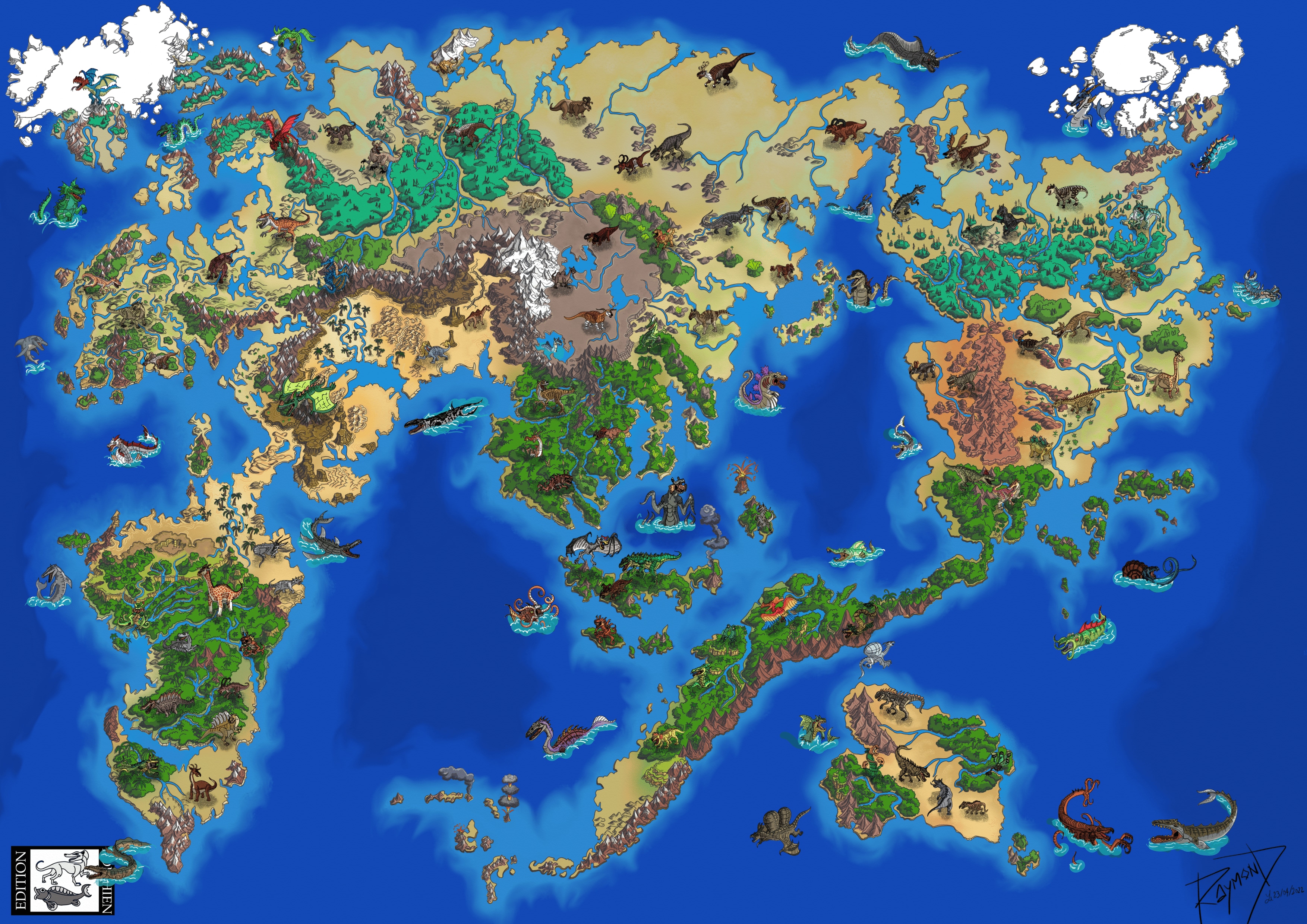 Carte monde fantastique par Sarquerion