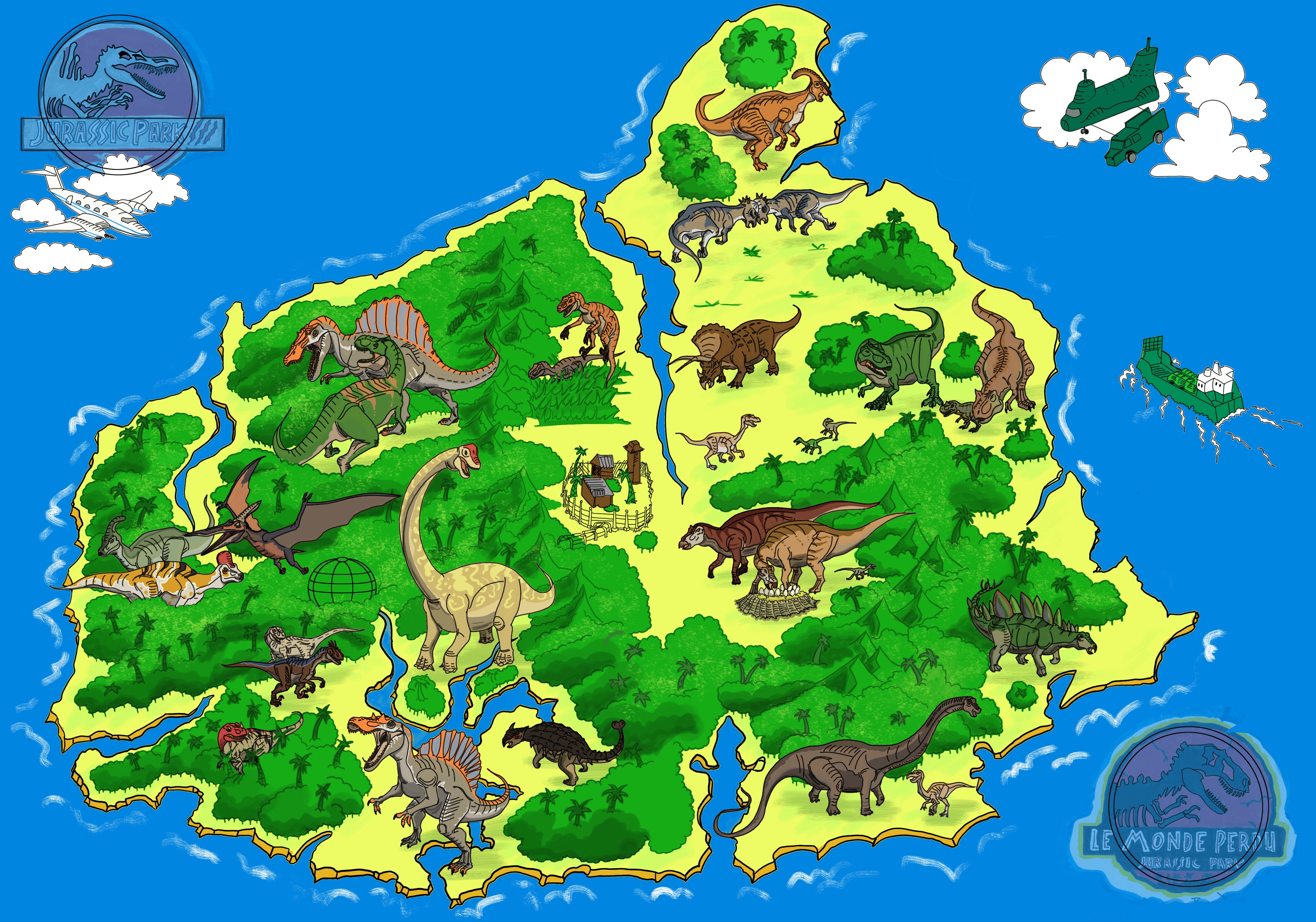 Carte isla Sorna jurassic park par Sarquerion