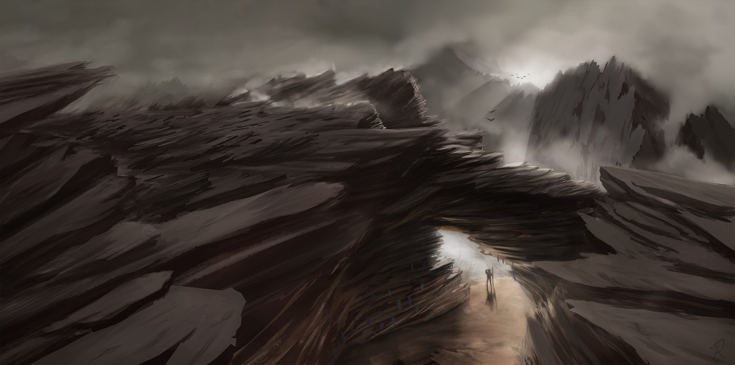 L'entrée de la montagne des guerriers par Vahlin