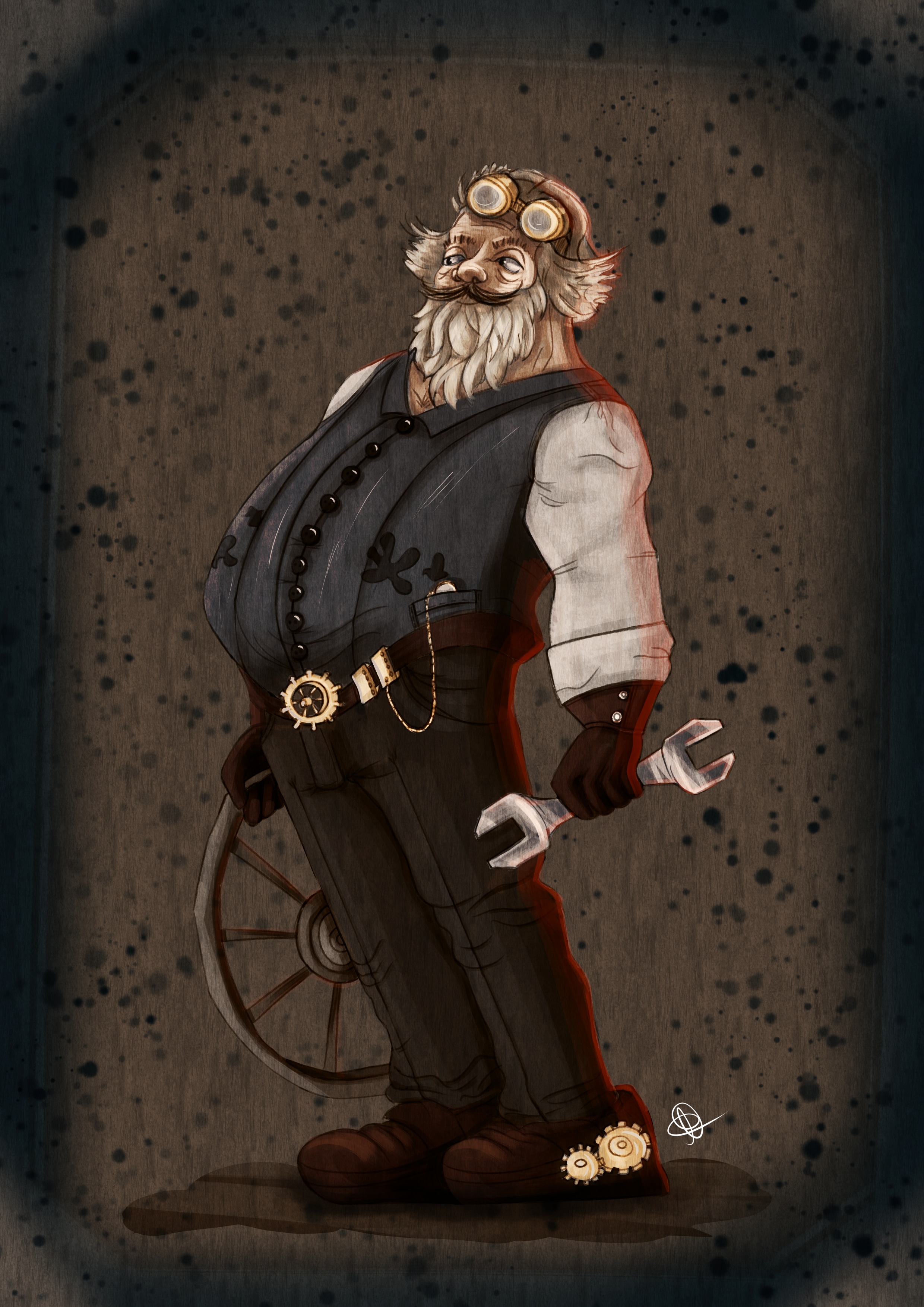 Defis fevrier - character design - mots clefs Mecano/Steampunk par lynaldine