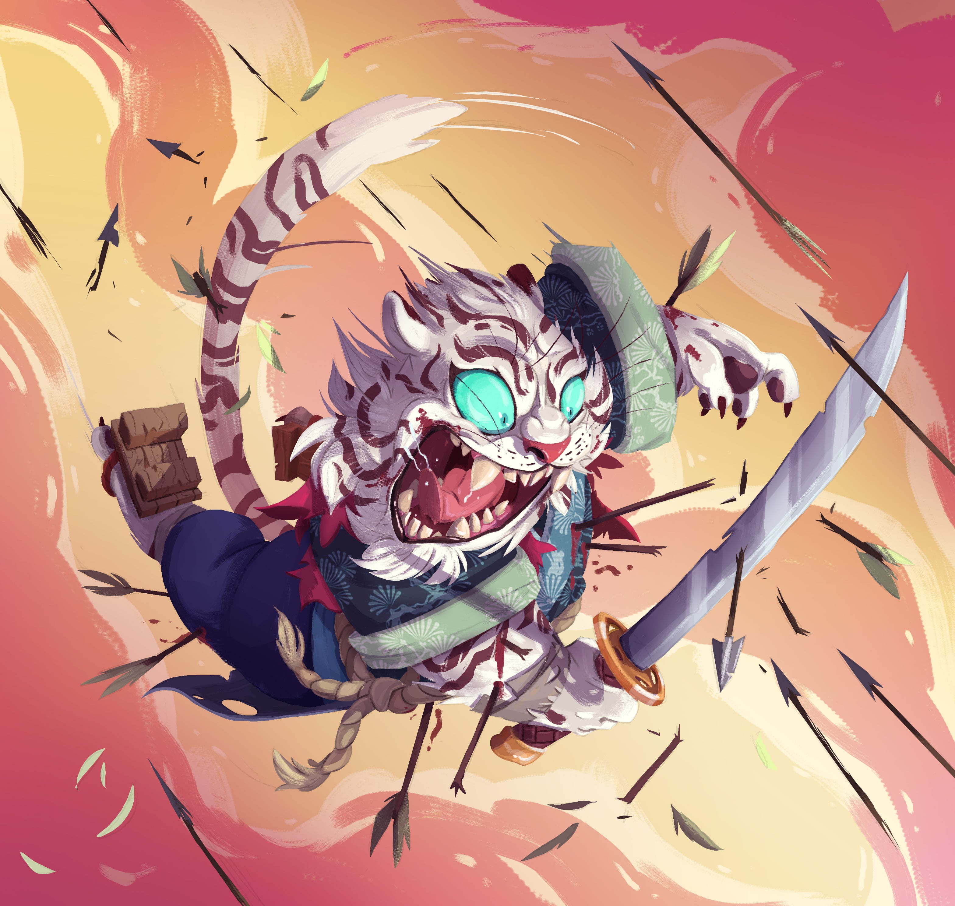 Tigre samouraï par loic-ibarrola