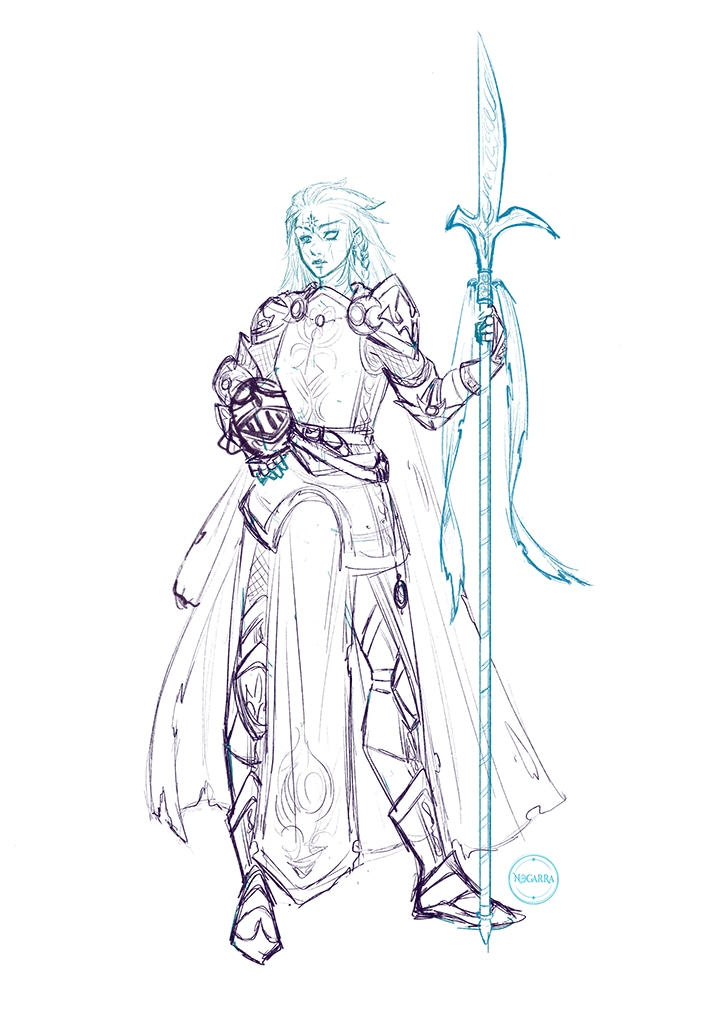 Fantasy woman knight charadesign par nogarra