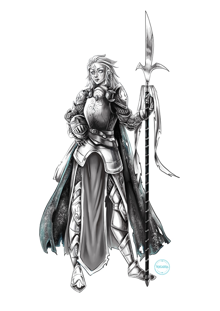 Fantasy woman knight charadesign par nogarra