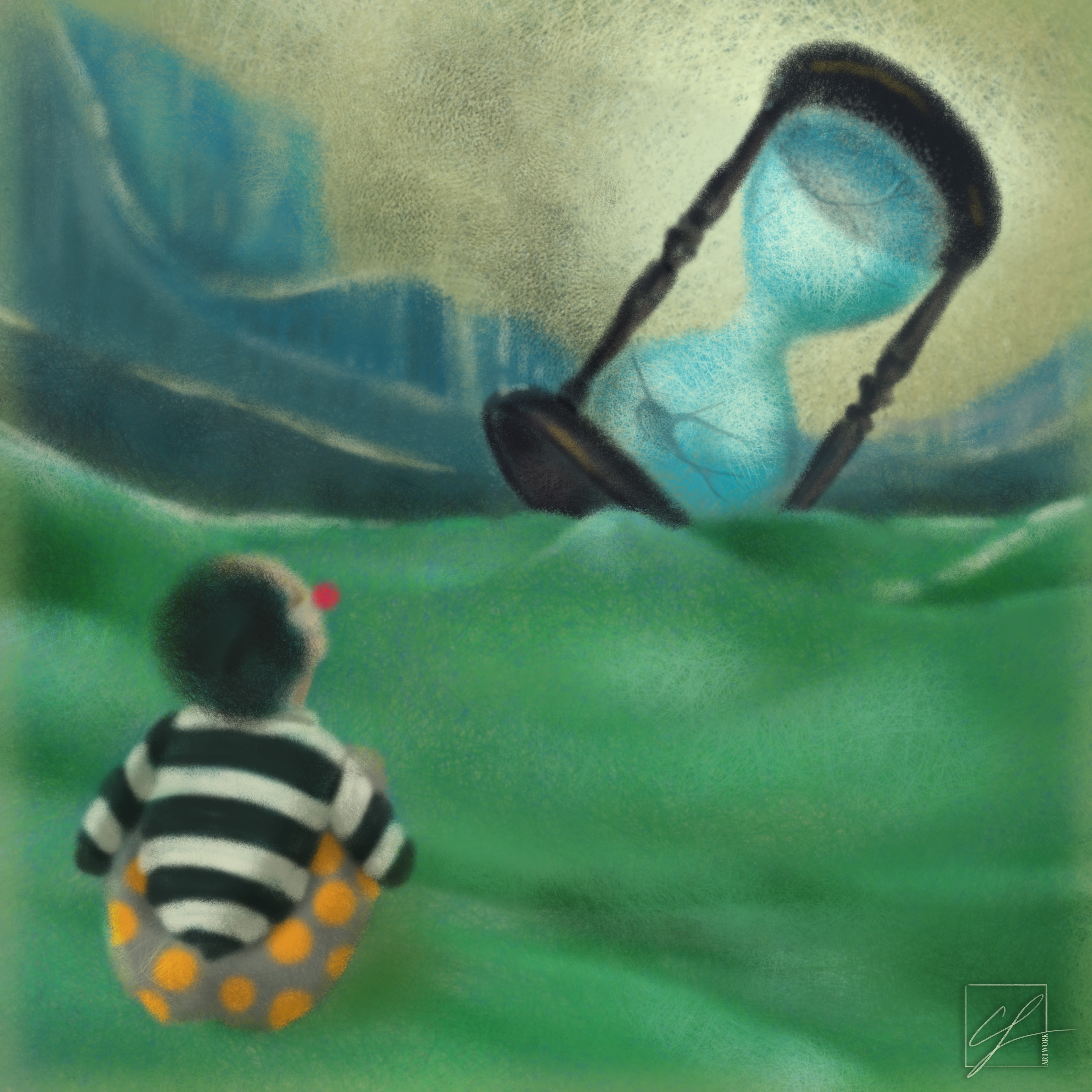 Mime observant le temps par LineBlue