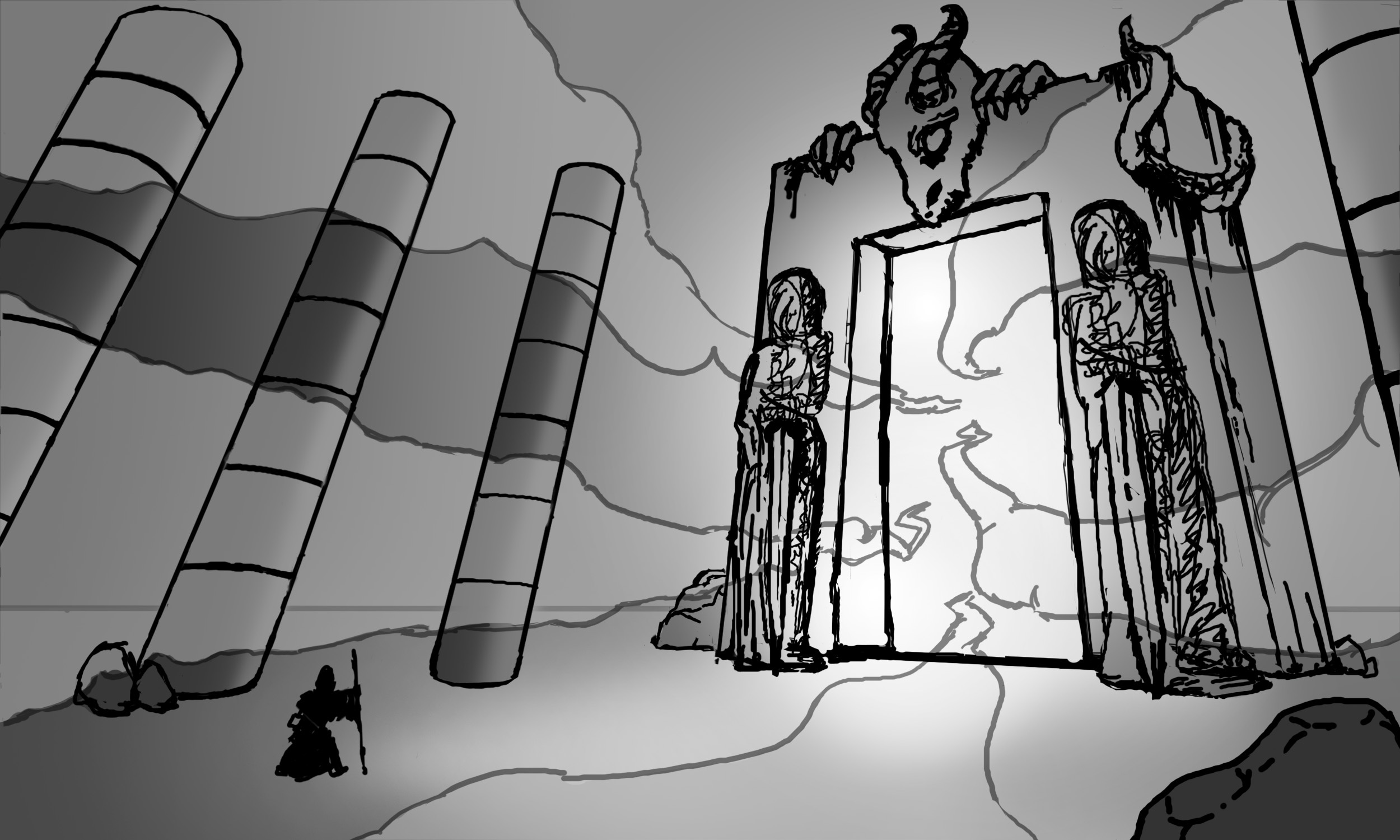 Colonnes et portes par Kate