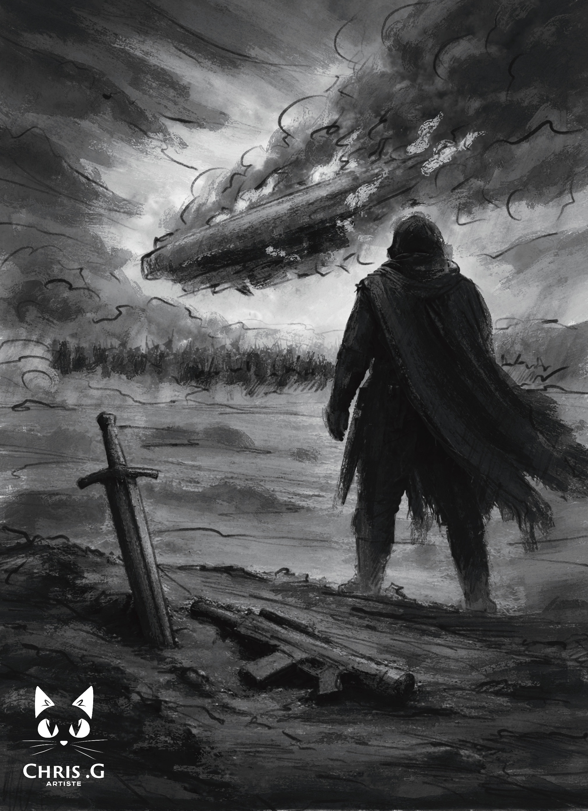 Chevalier des Cendres - Illustration Roman par Chris.G Artiste