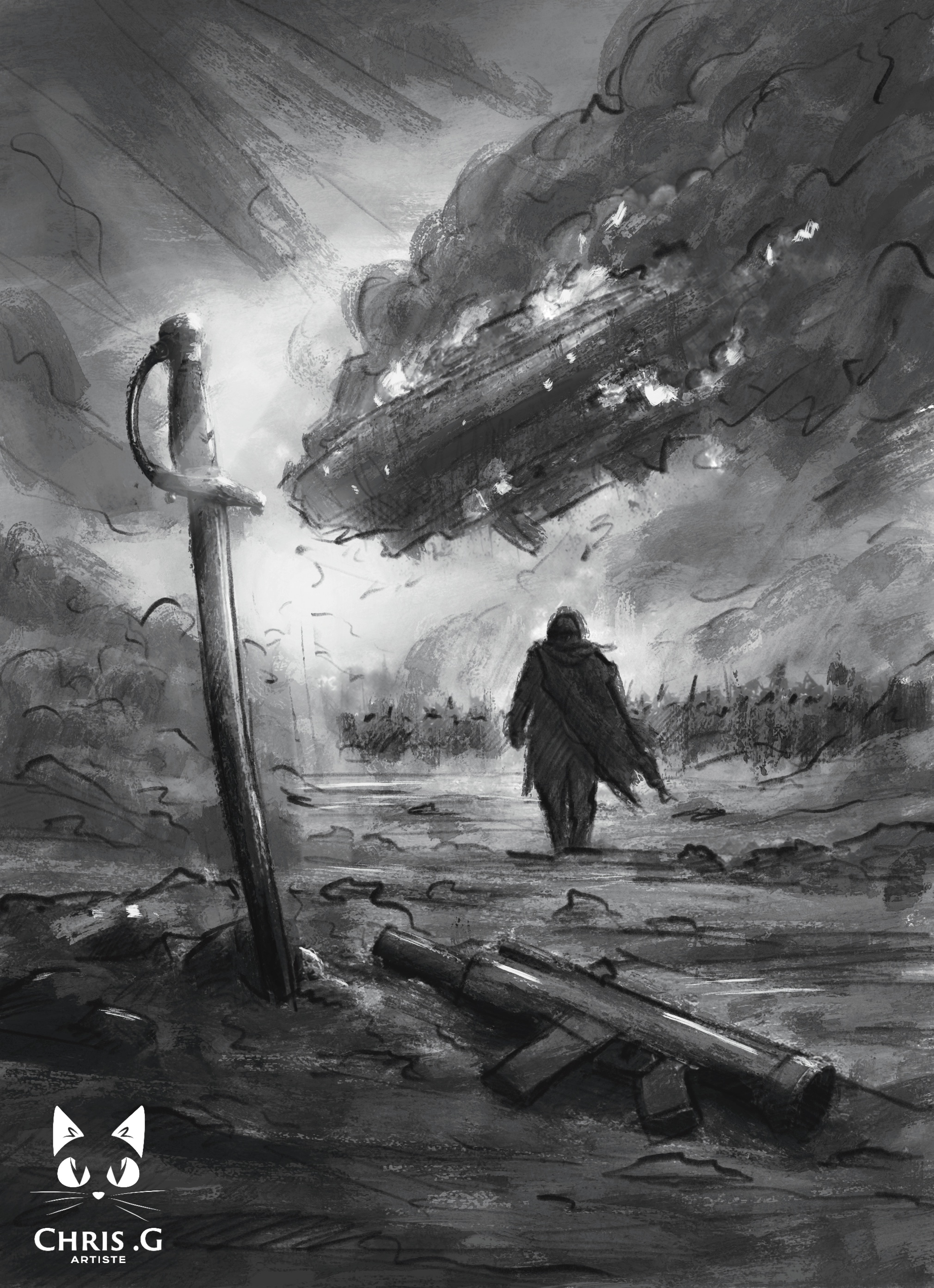 Chevalier des Cendres - Illustration Roman par Chris.G Artiste