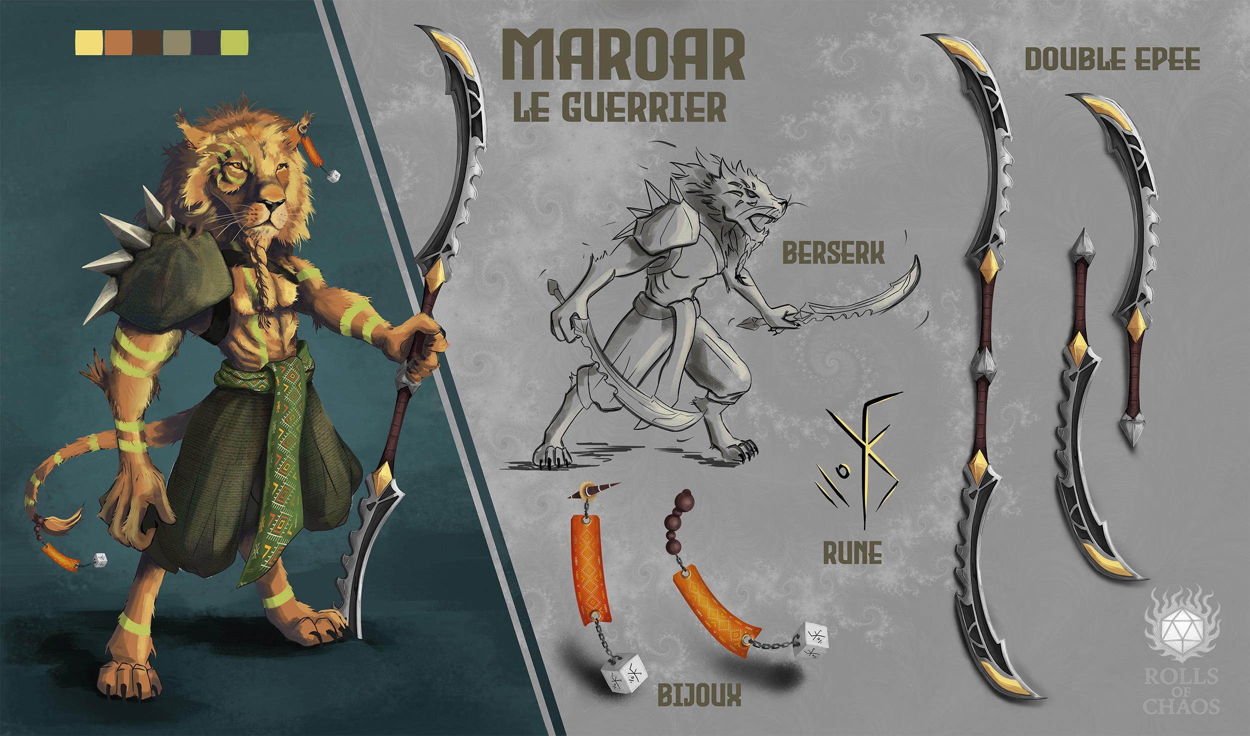 Rolls of Chaos - Concept Arts Héros par emicathe