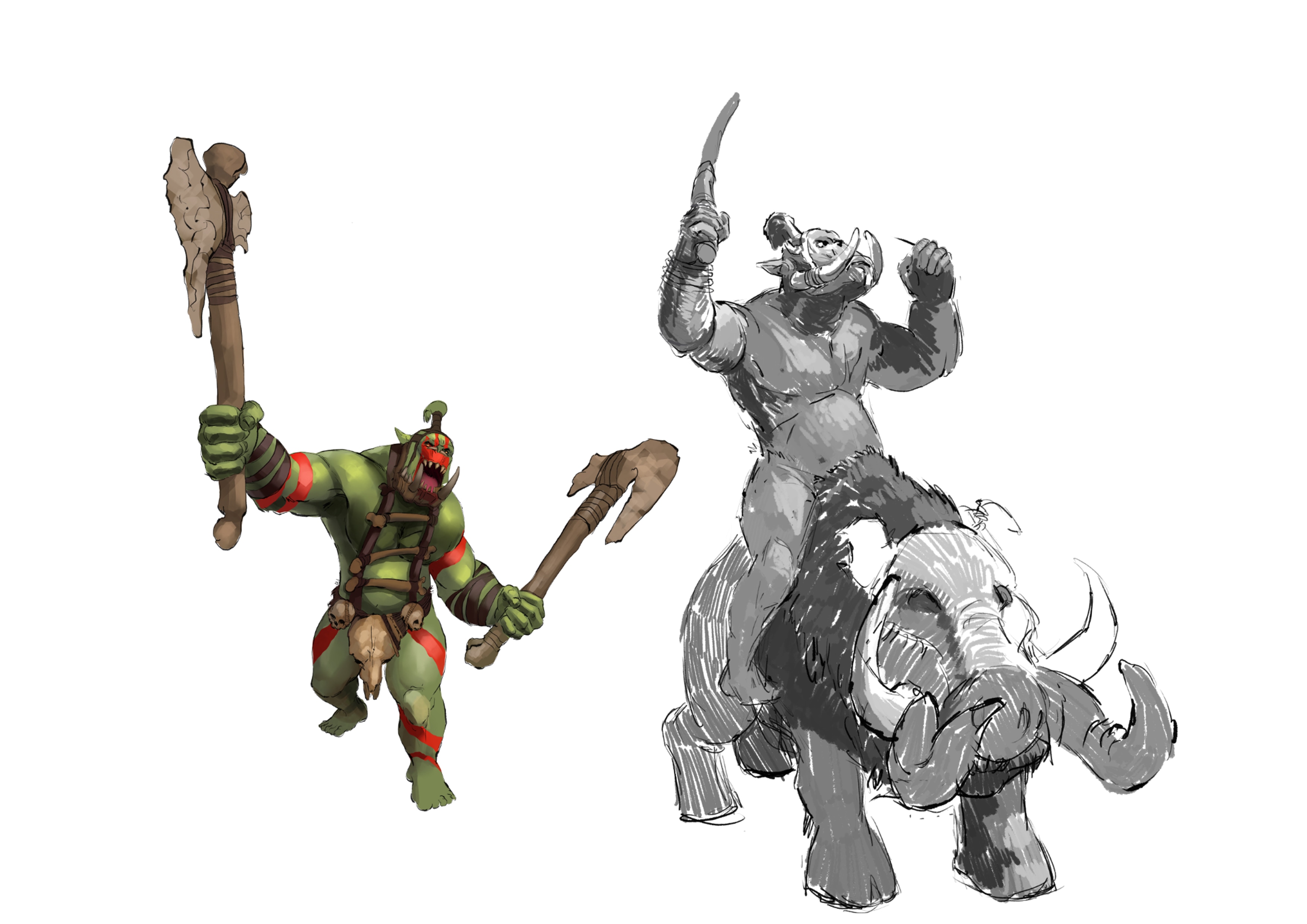 Sketch orcs par Moscardino