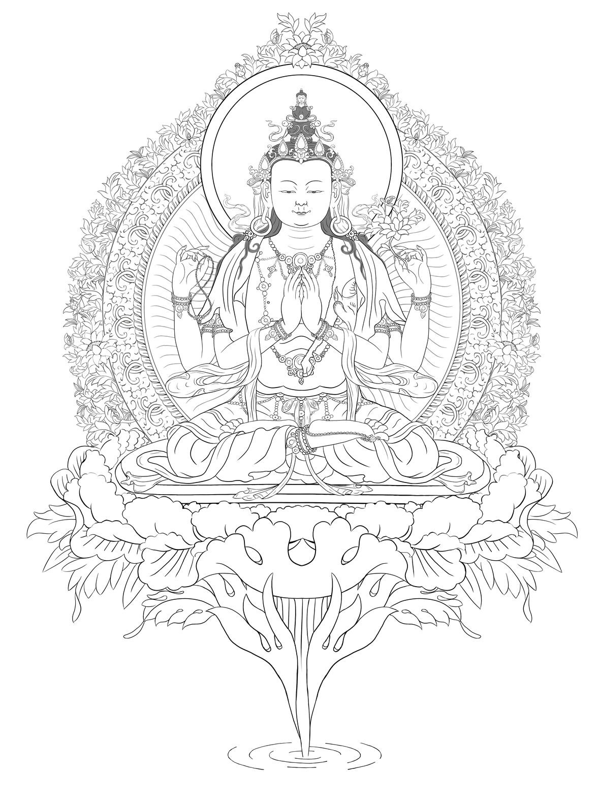 Avalokiteśvara སྤྱན་རས་གཟིགས། 觀世音 par Caméléon