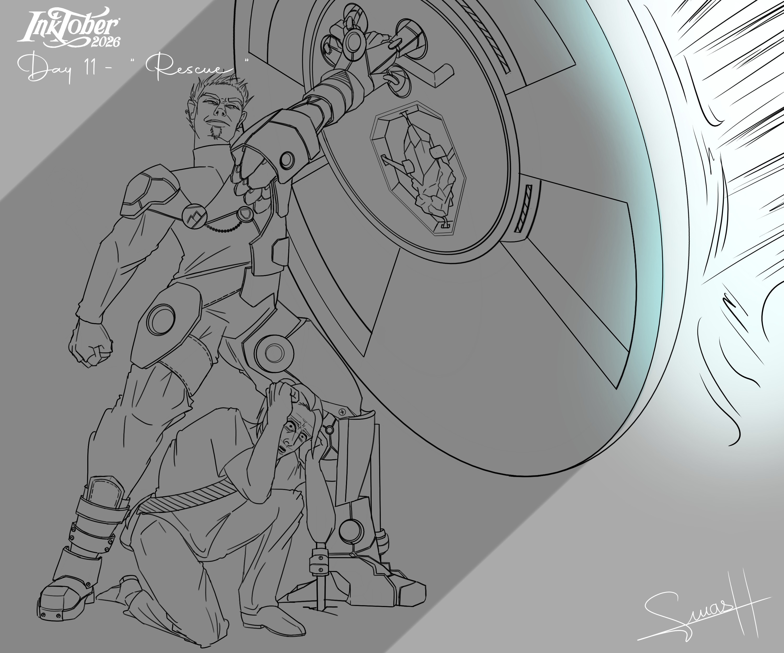 Inktober 2026 " Rescue " WIP par smash_no_jutsu