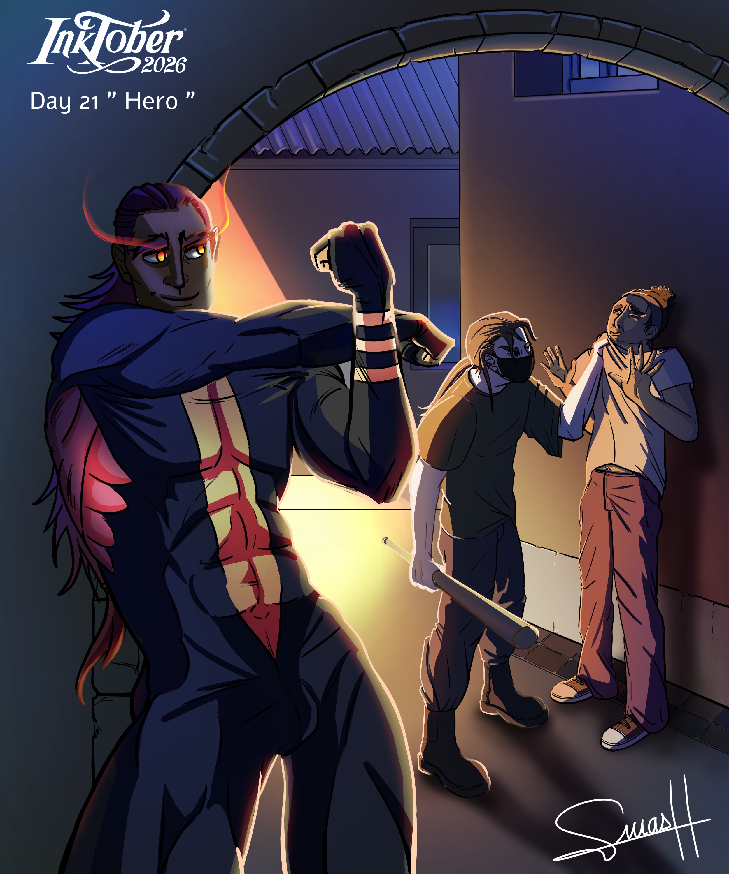 Inktober 2026 " Hero " par smash_no_jutsu