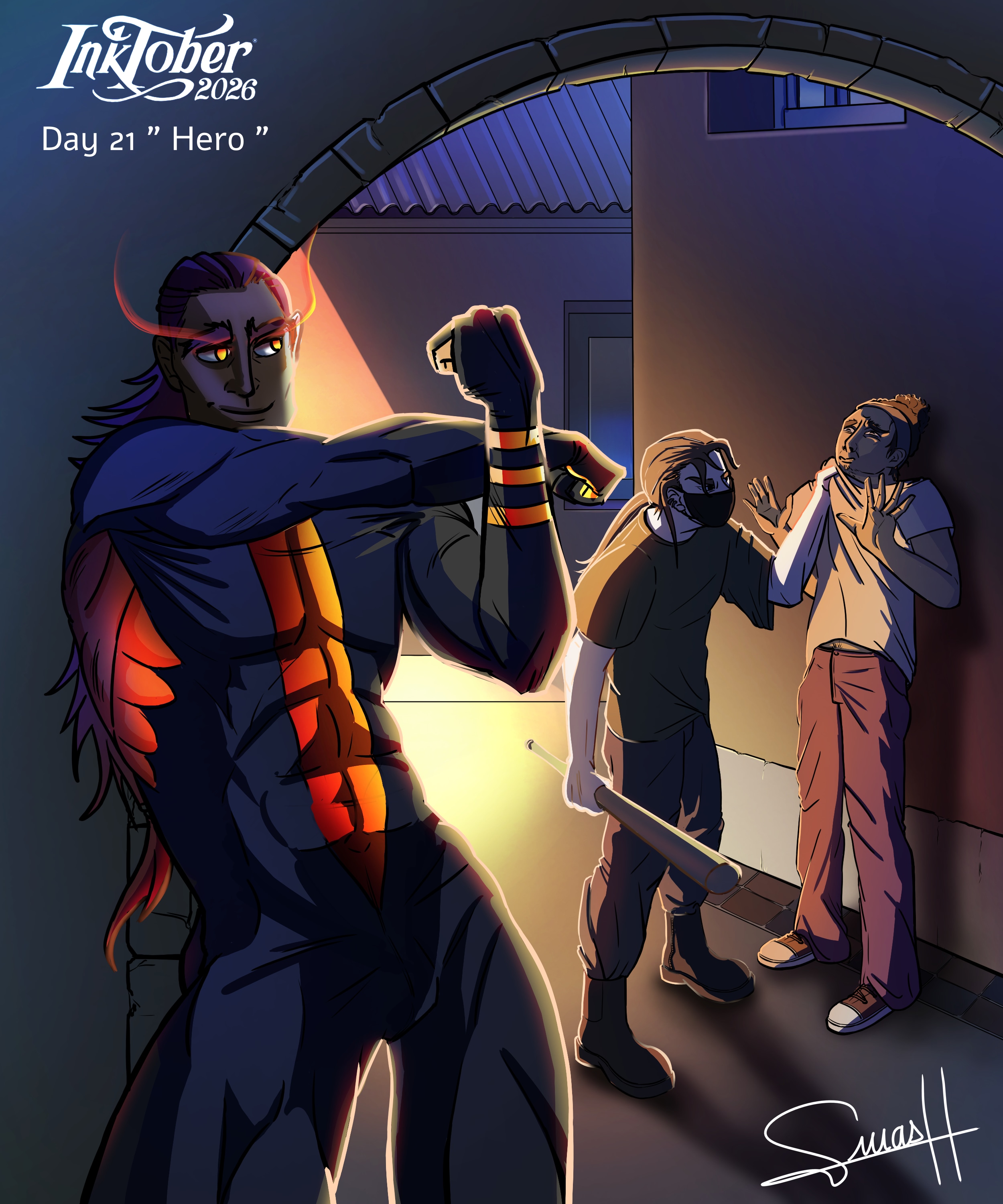 Inktober 2026 " Hero " par smash_no_jutsu