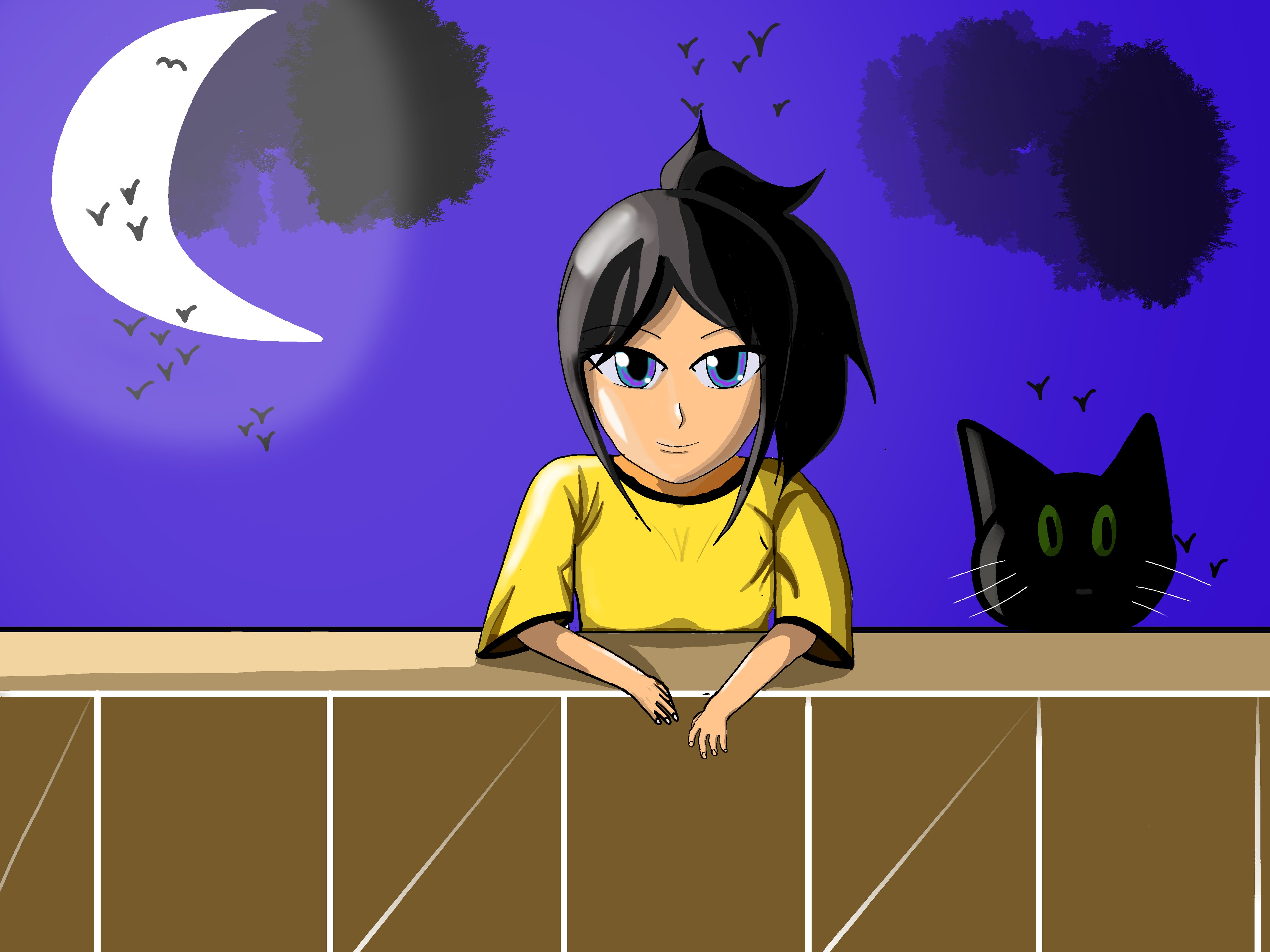 chat au clair de lune par Tiiickss