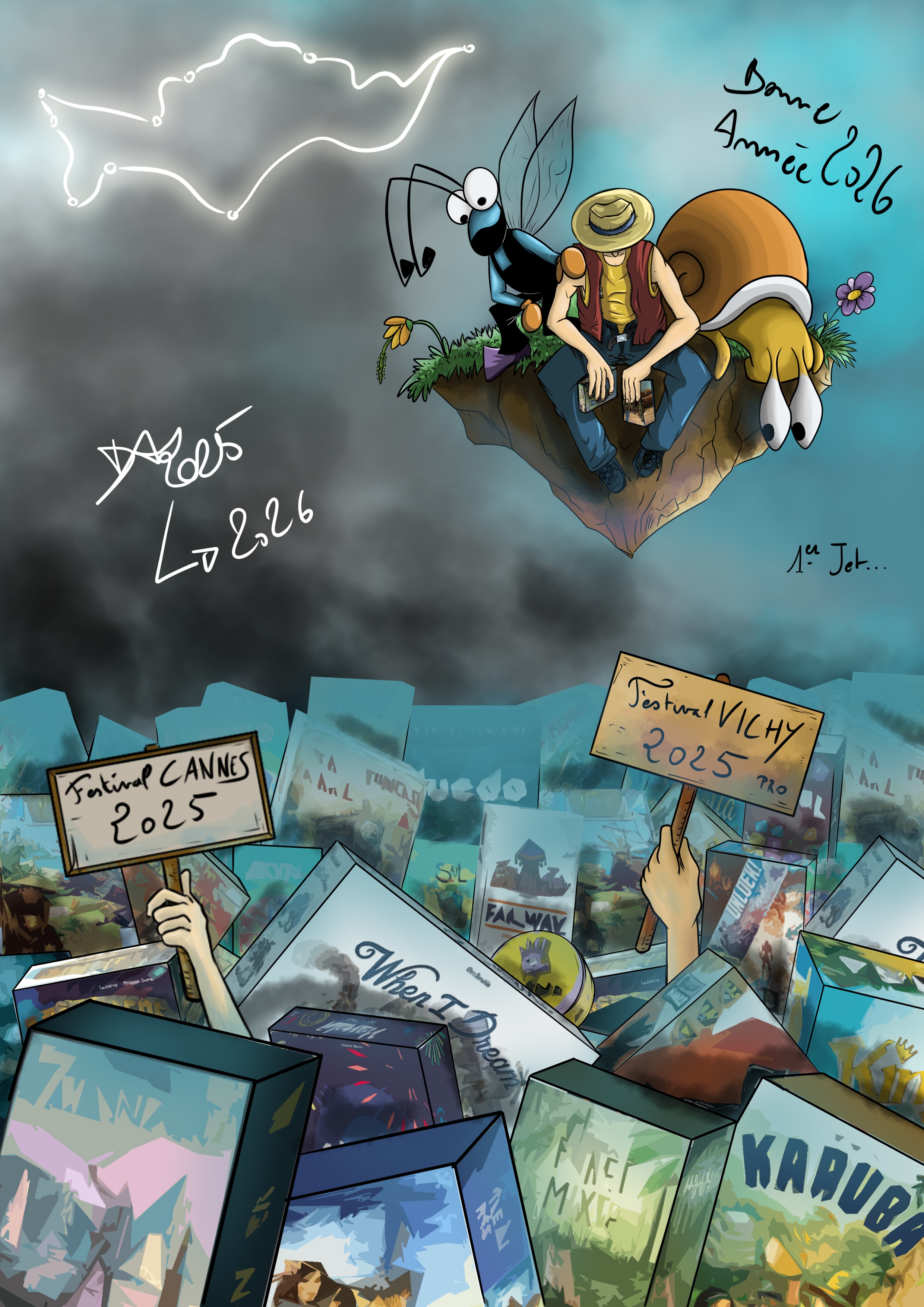 Dessin de passage d'année par Dax Lou