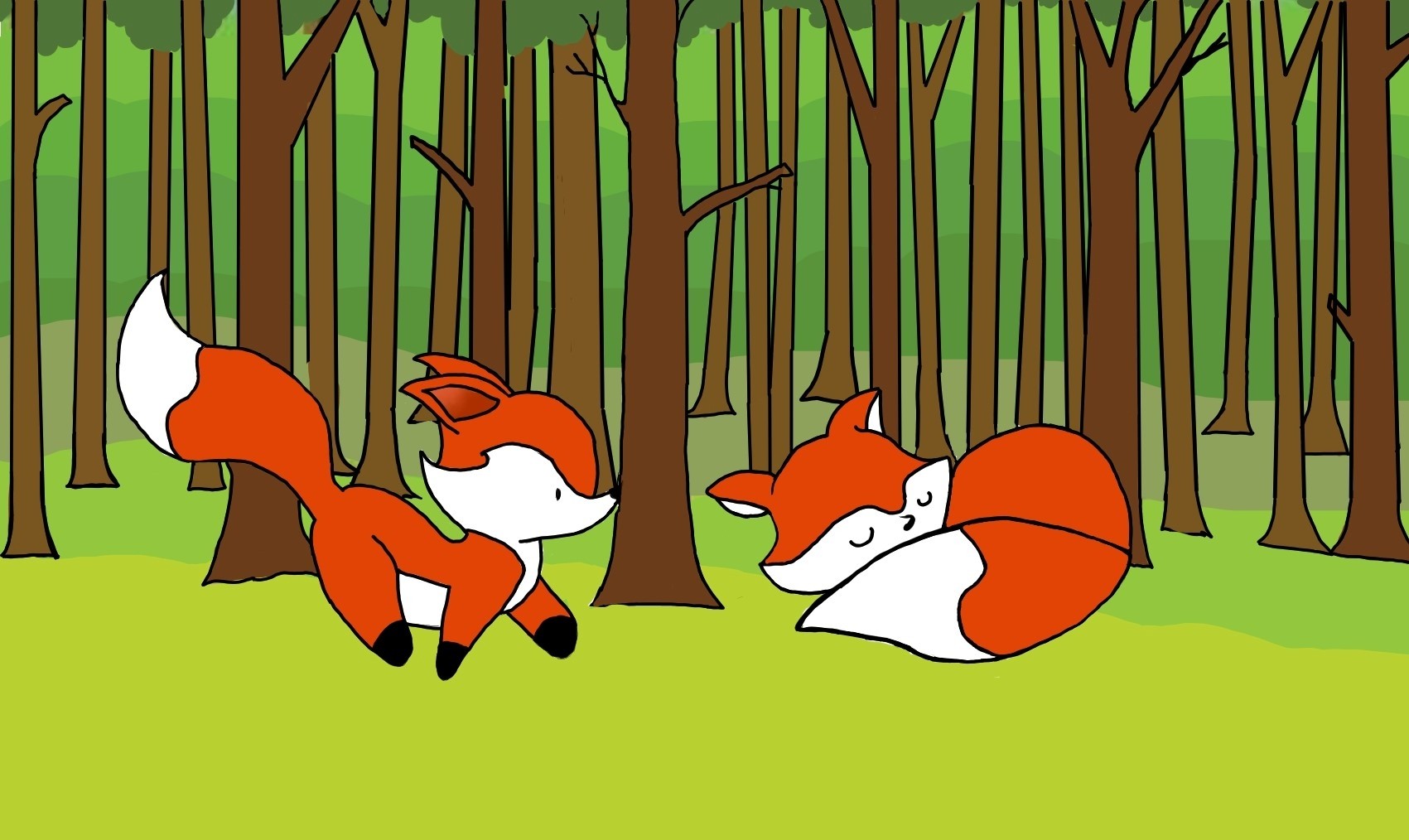 deux renard 2 par eva_mass