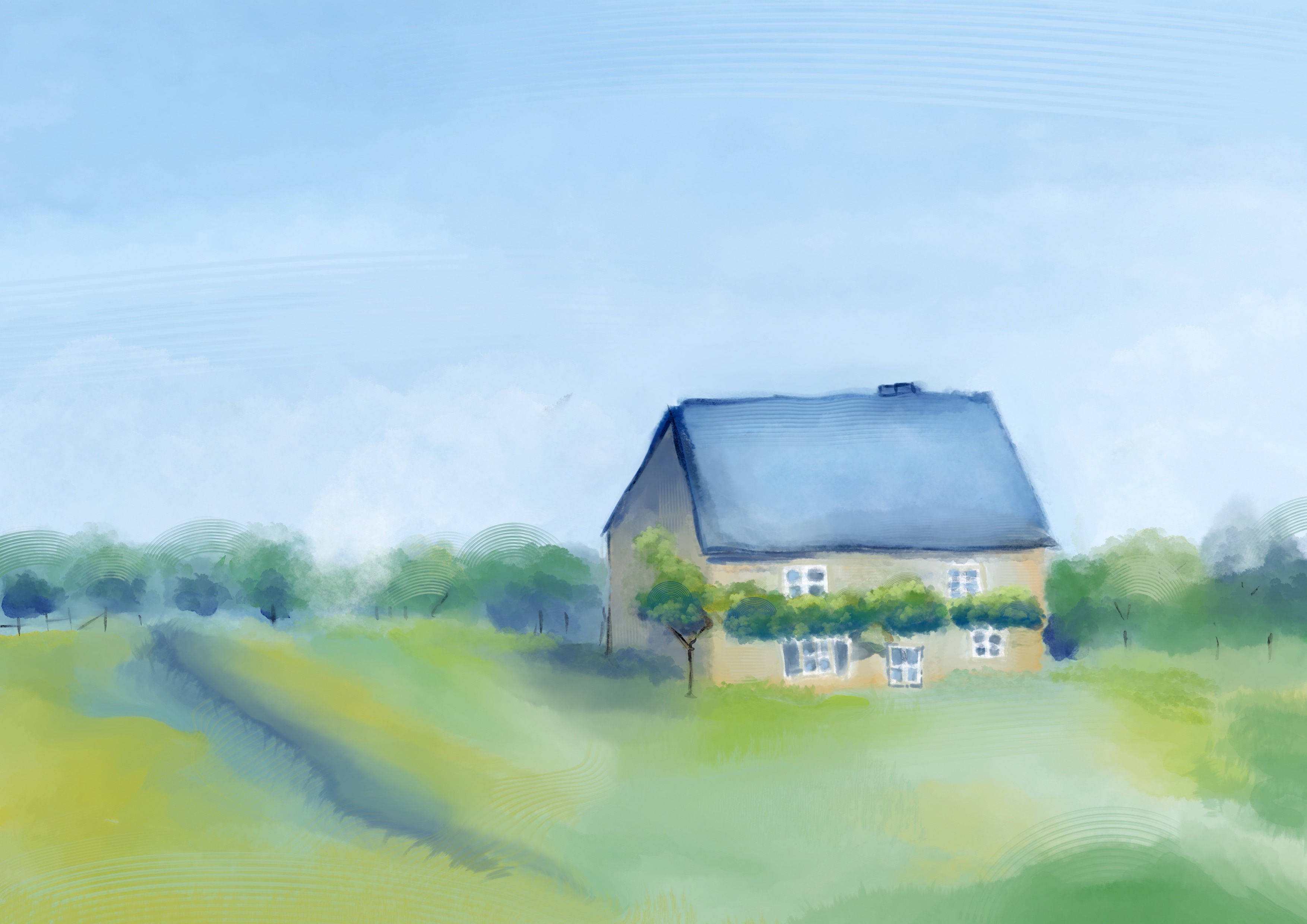 Maison dans la prairie par Angélique