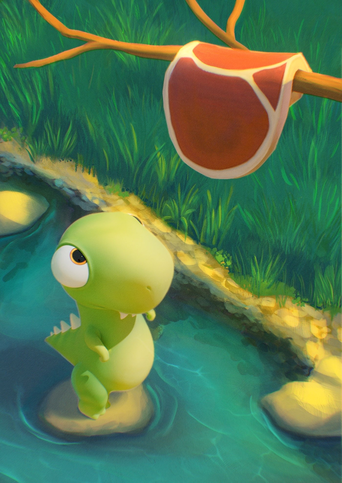 Chlorophylle est dans la mouise ! (Cours Sculpting 3D, Ch 2, Fin du T-Rex) par lspellweaver