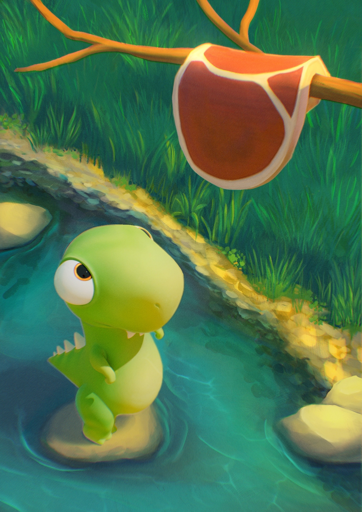 Chlorophylle est dans la mouise ! (Cours Sculpting 3D, Ch 2, Fin du T-Rex) par lspellweaver