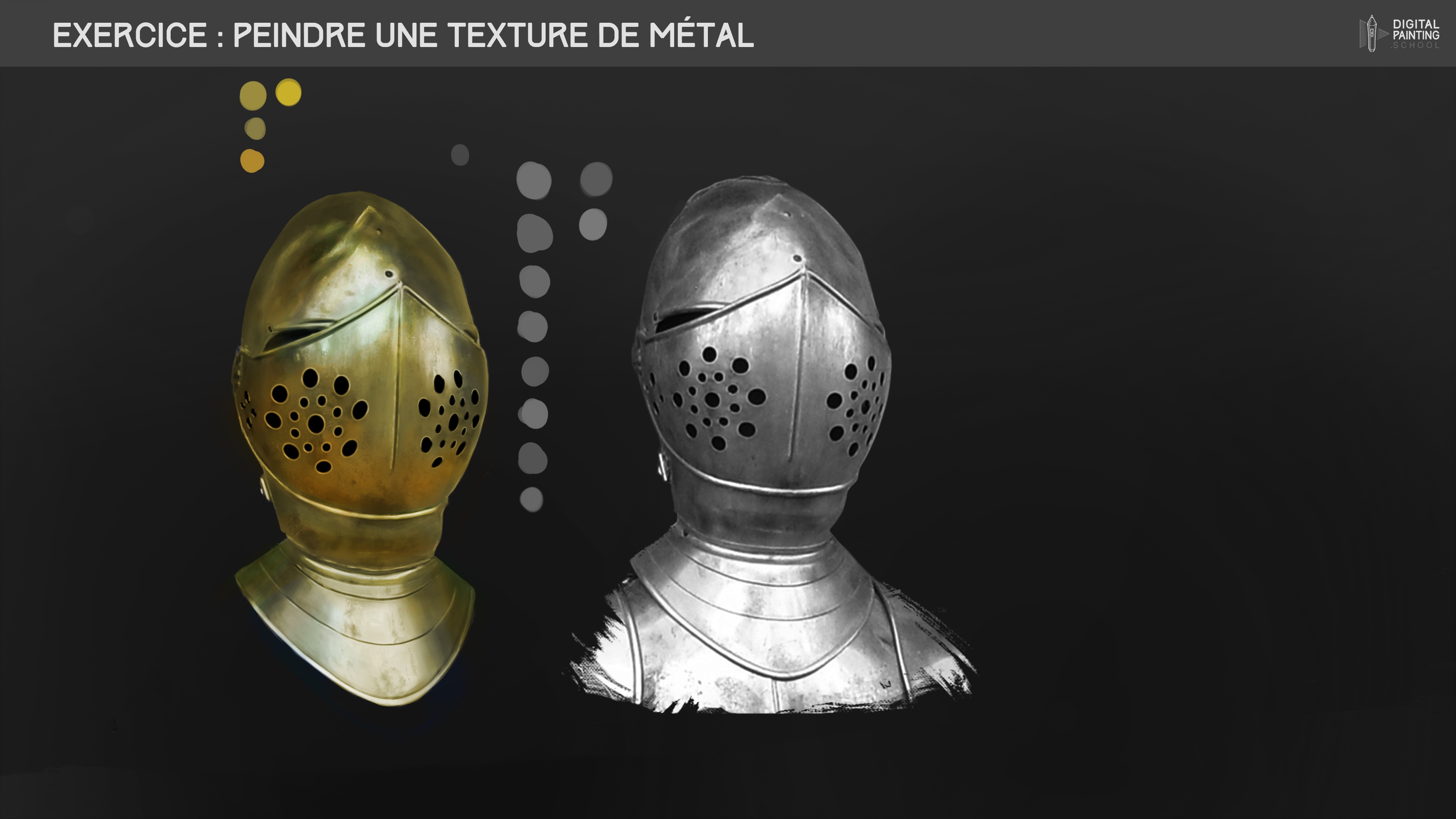 Etude des matières métal or et argent par Paméthyste