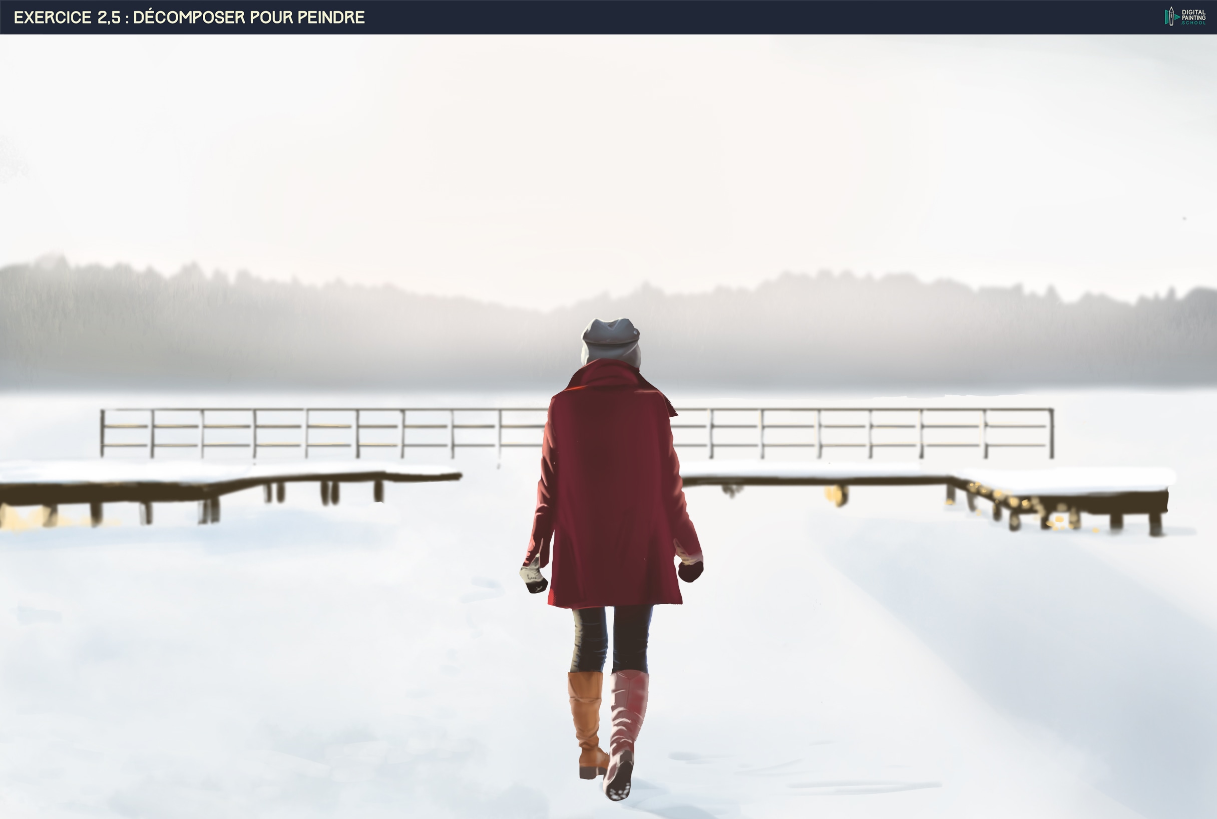 Etude d'une photo, Paysage enneigé par Patrick