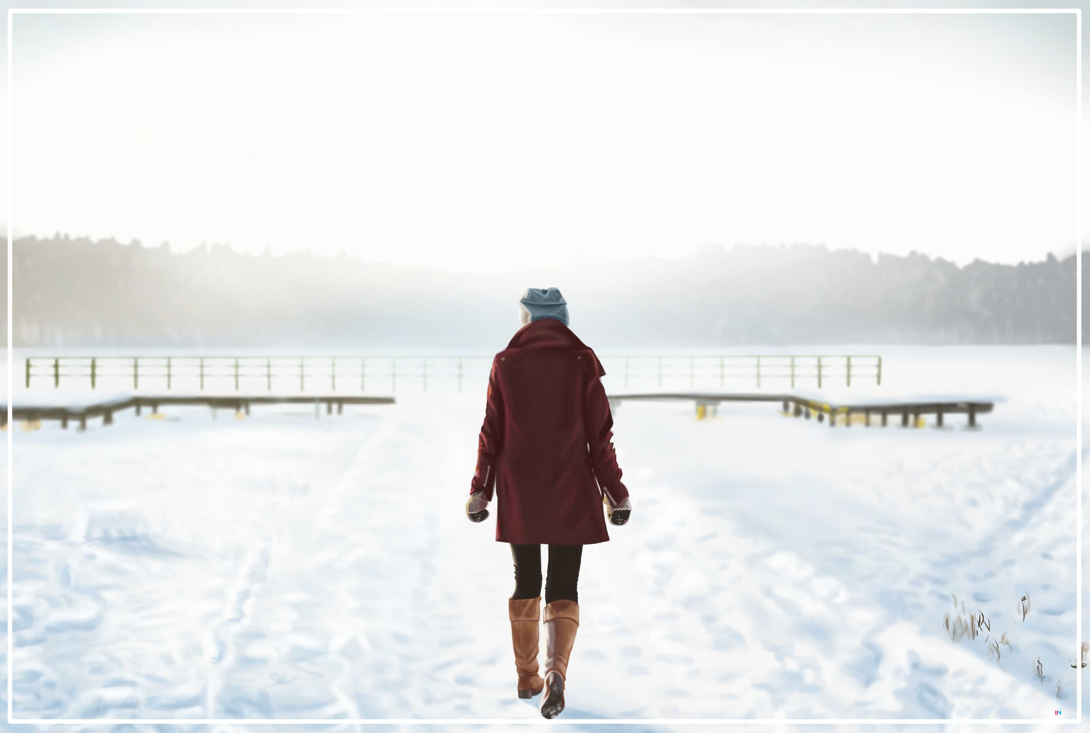 personnage dans le paysage de neige par 2ni