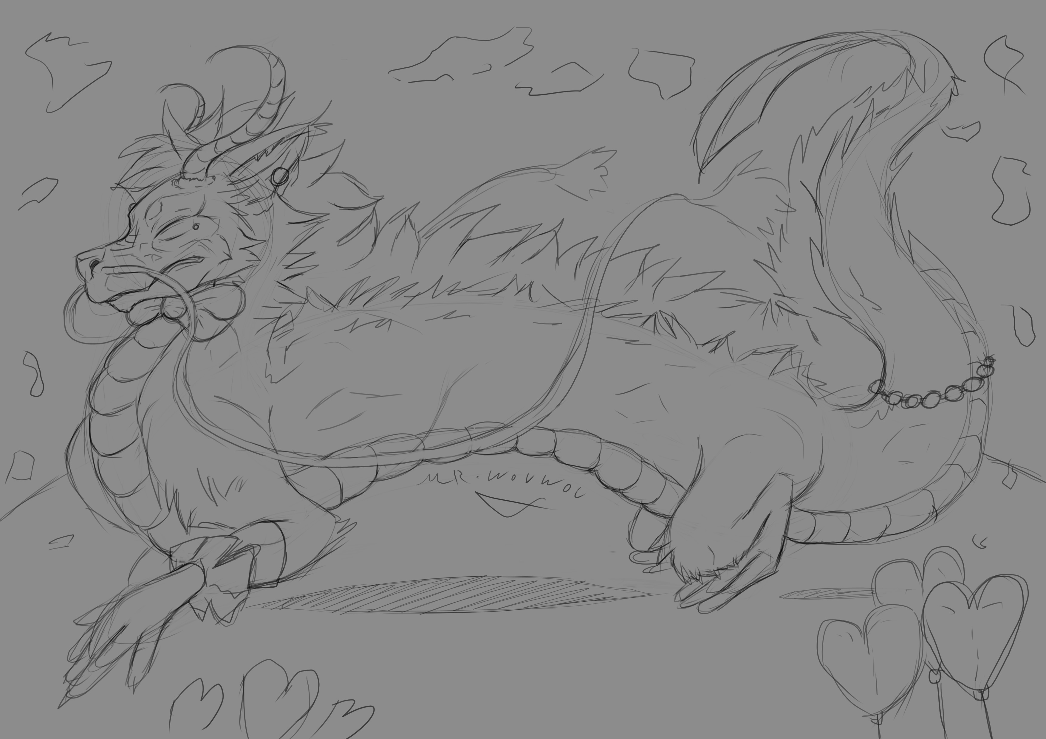 Noodle Dragon Sketchart par Mr.Wouwou