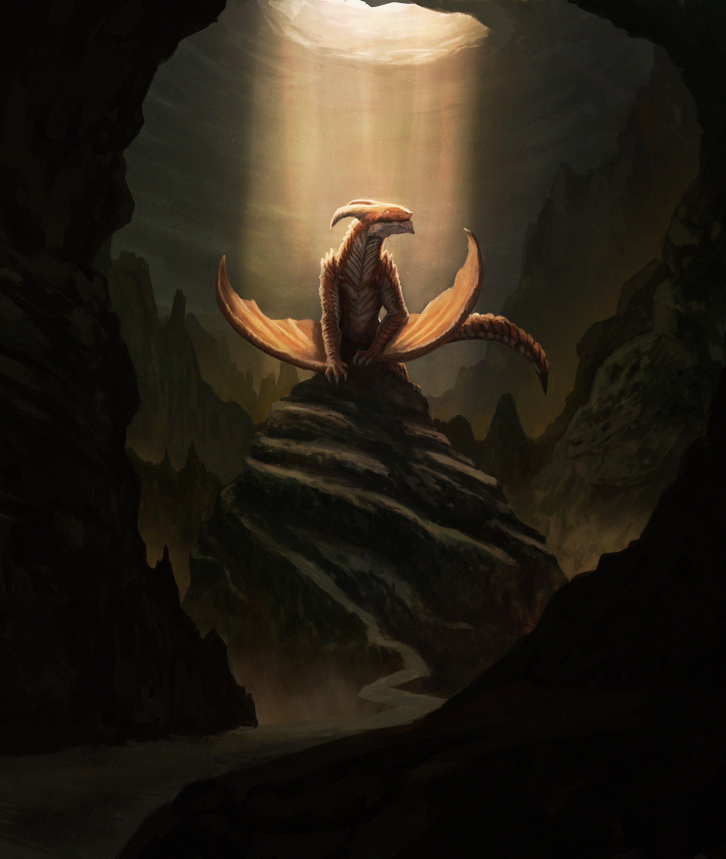 A Dragon in a cave par Mist