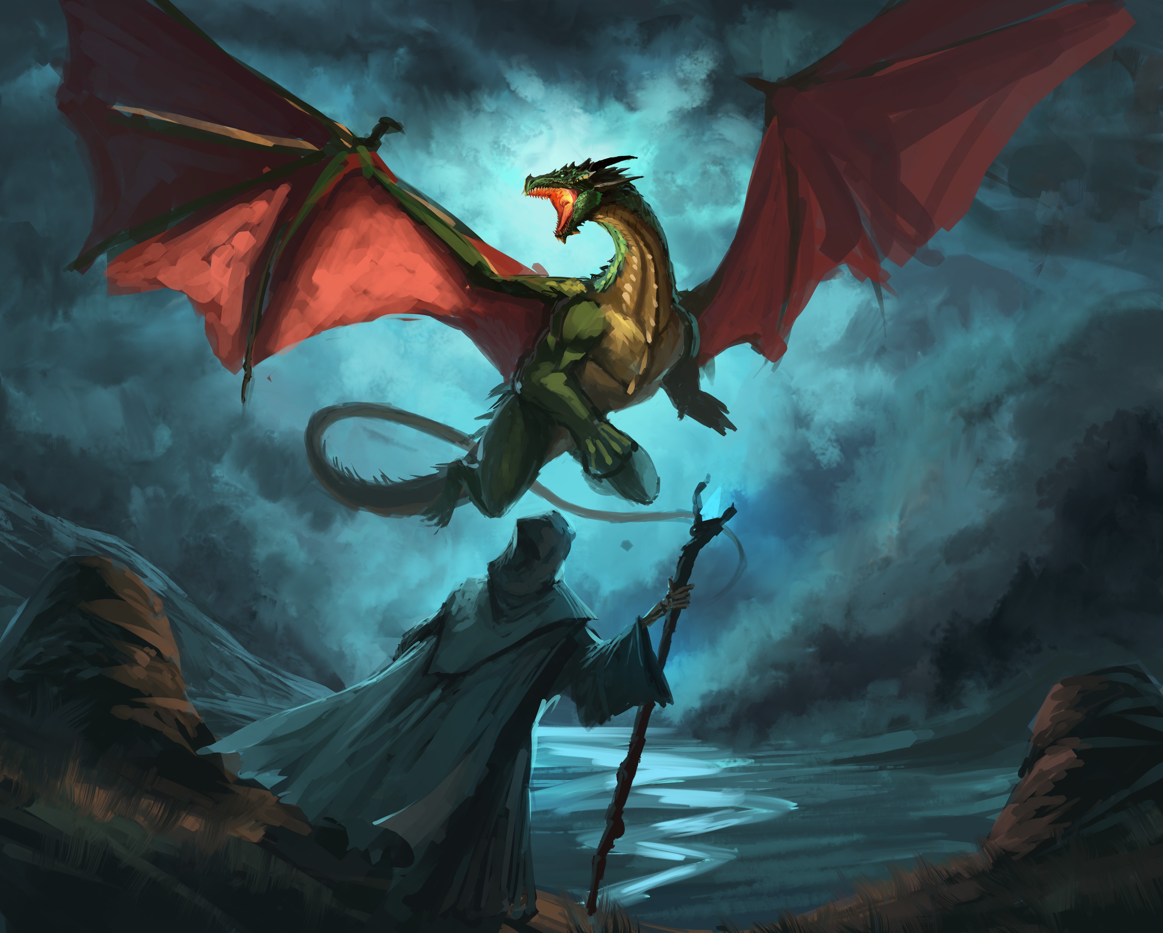 Sketch  dragon low par Moscardino