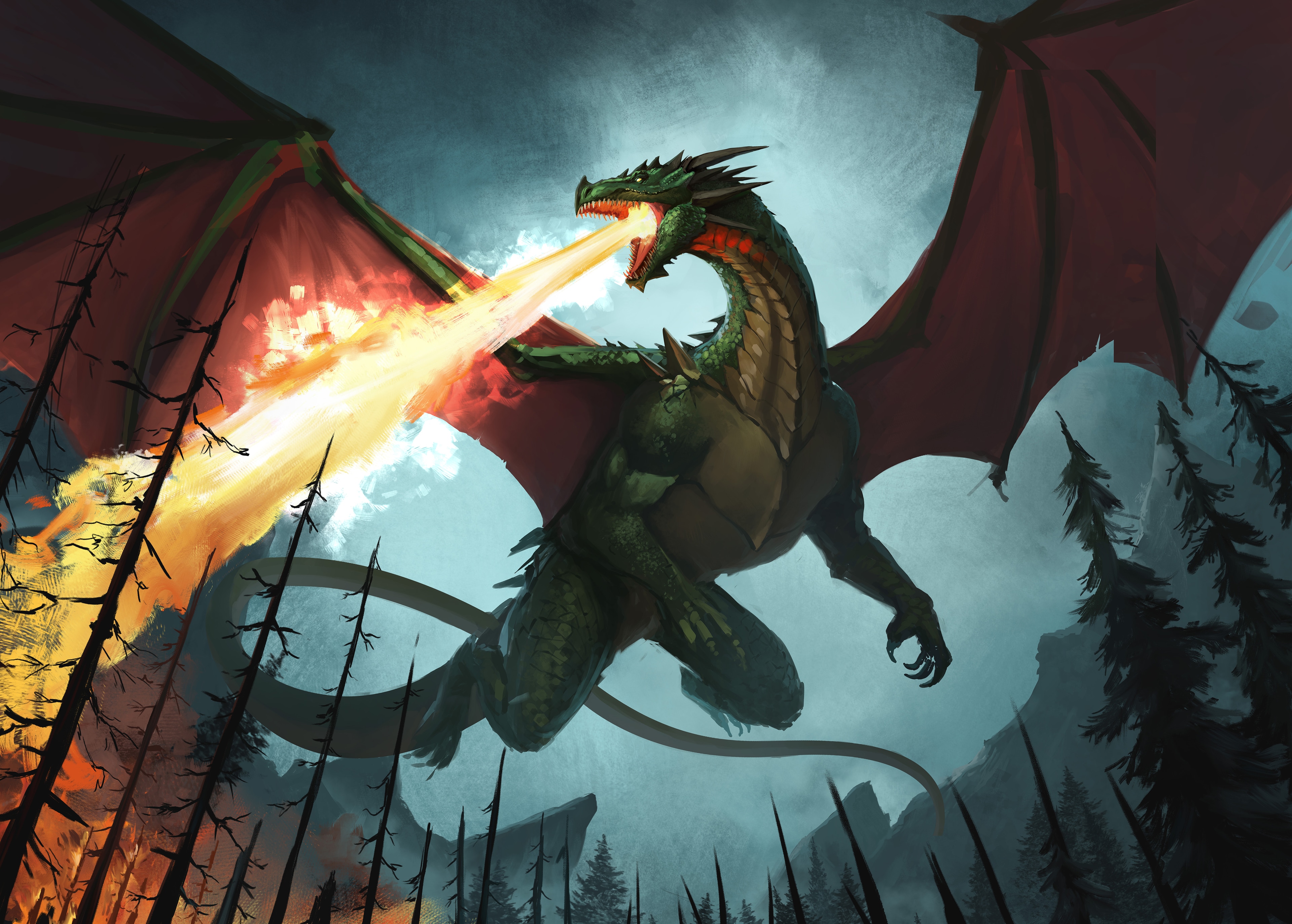 Sketch  dragon low par Moscardino