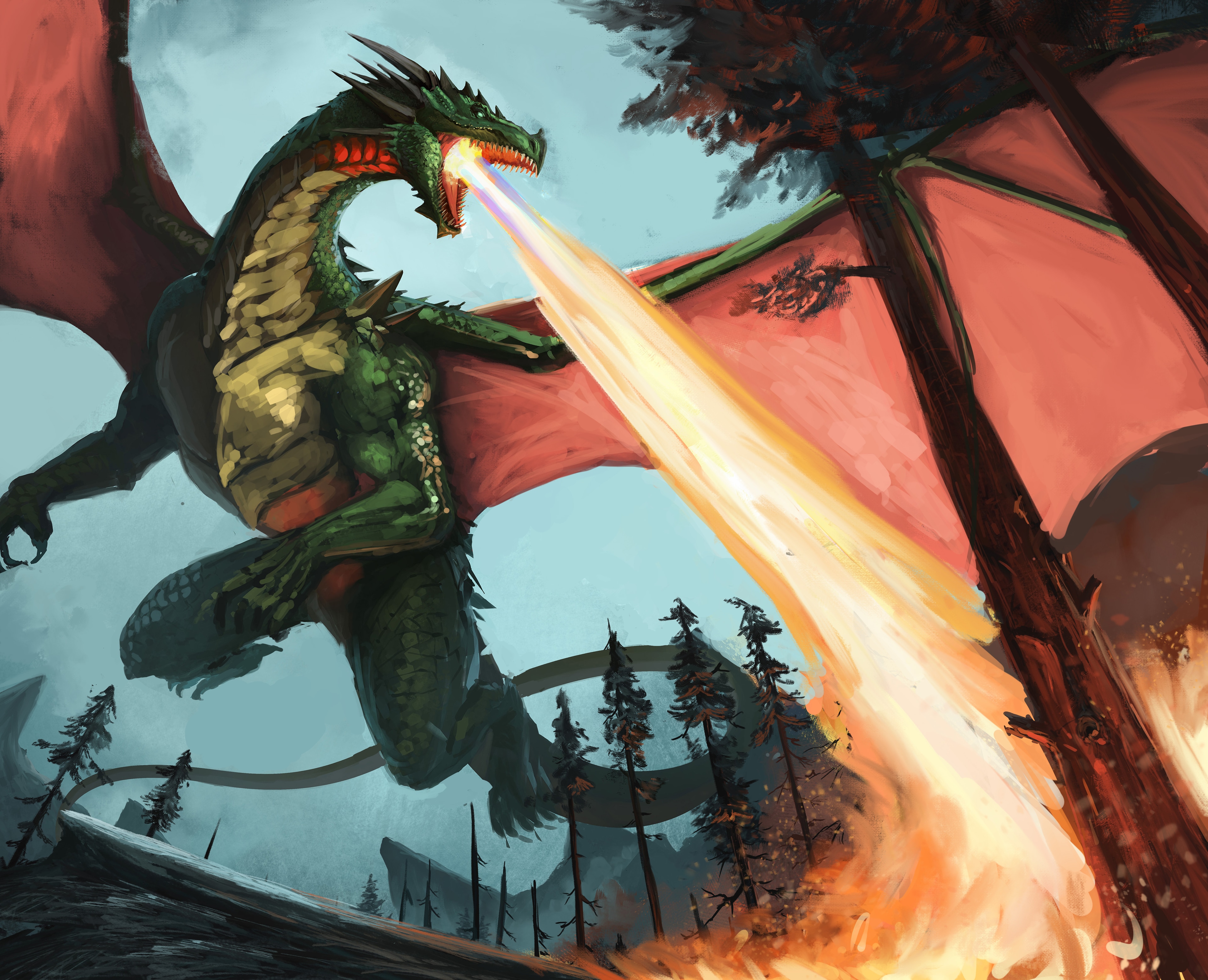 Sketch  dragon low par Moscardino