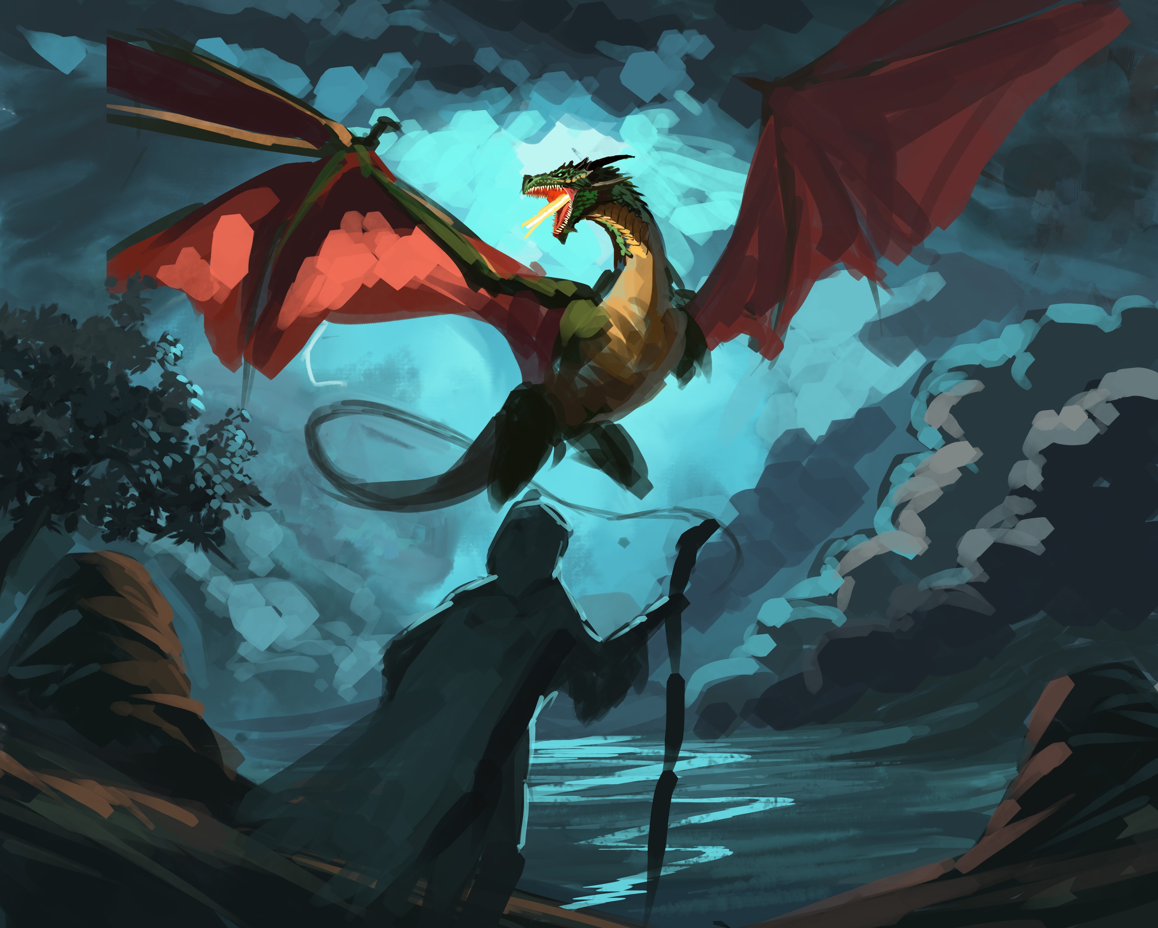 Sketch  dragon low par Moscardino