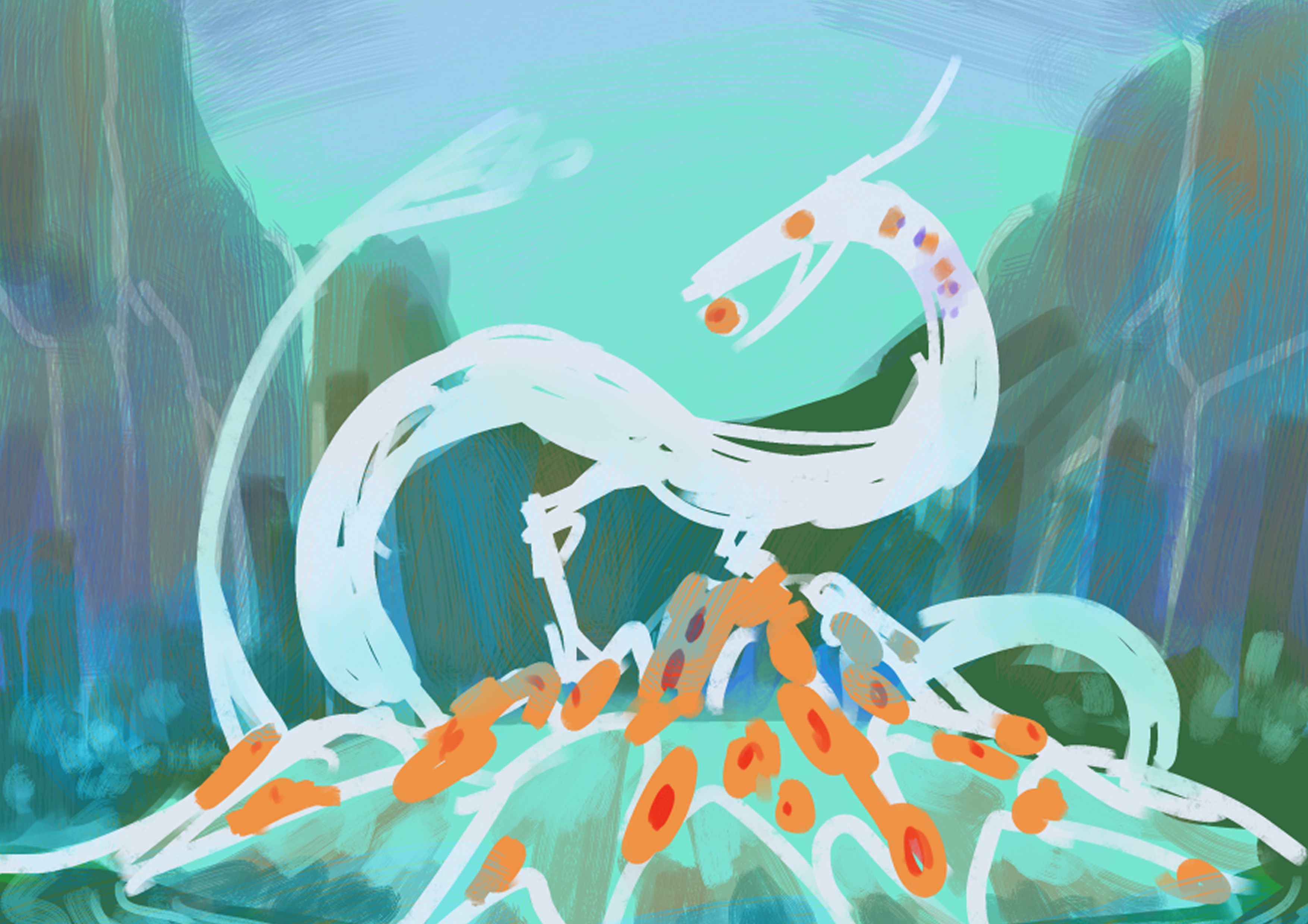 Dragon gardien de cristaux par Mirahat