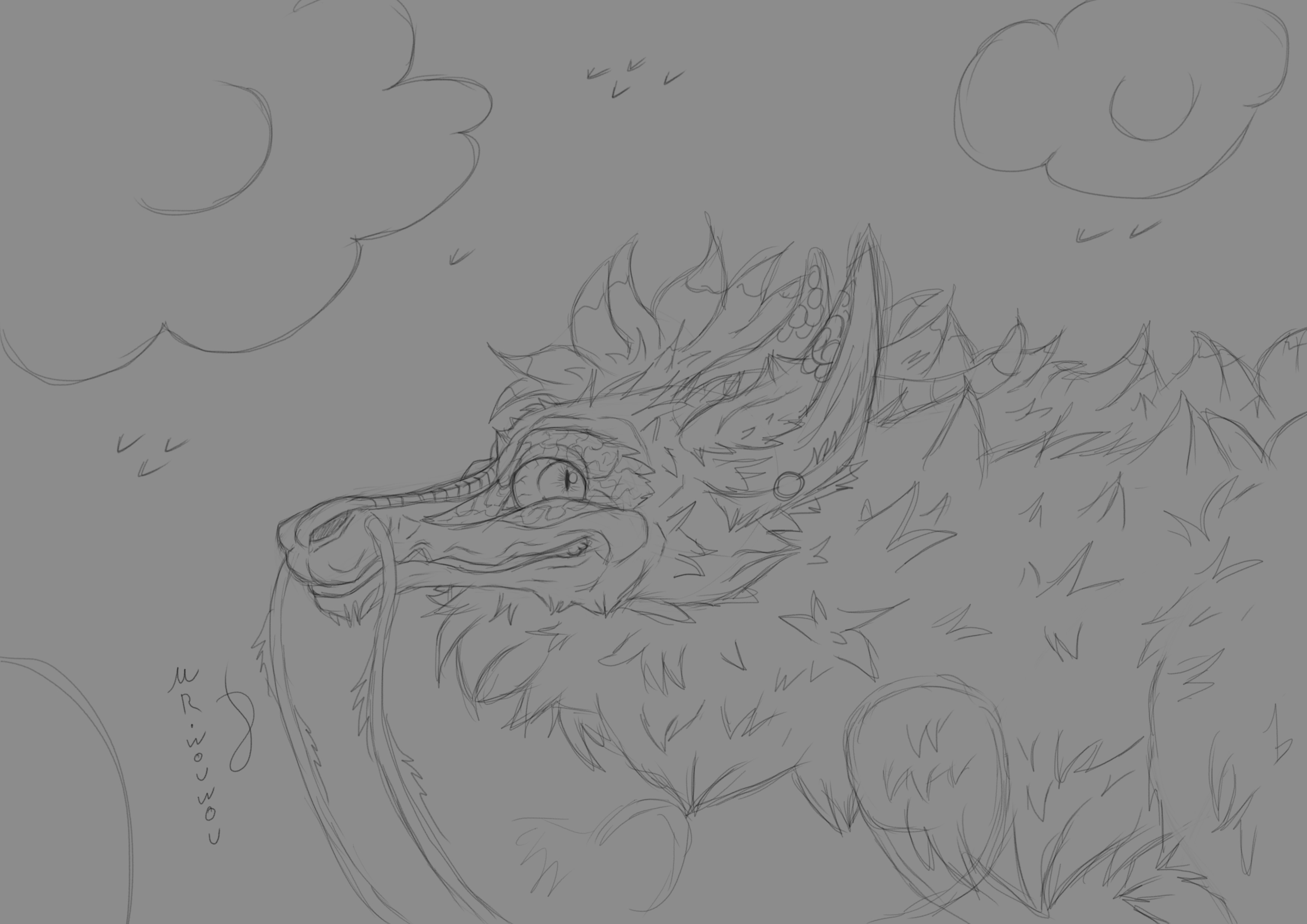 Colt Dragon sketchart par Mr.Wouwou
