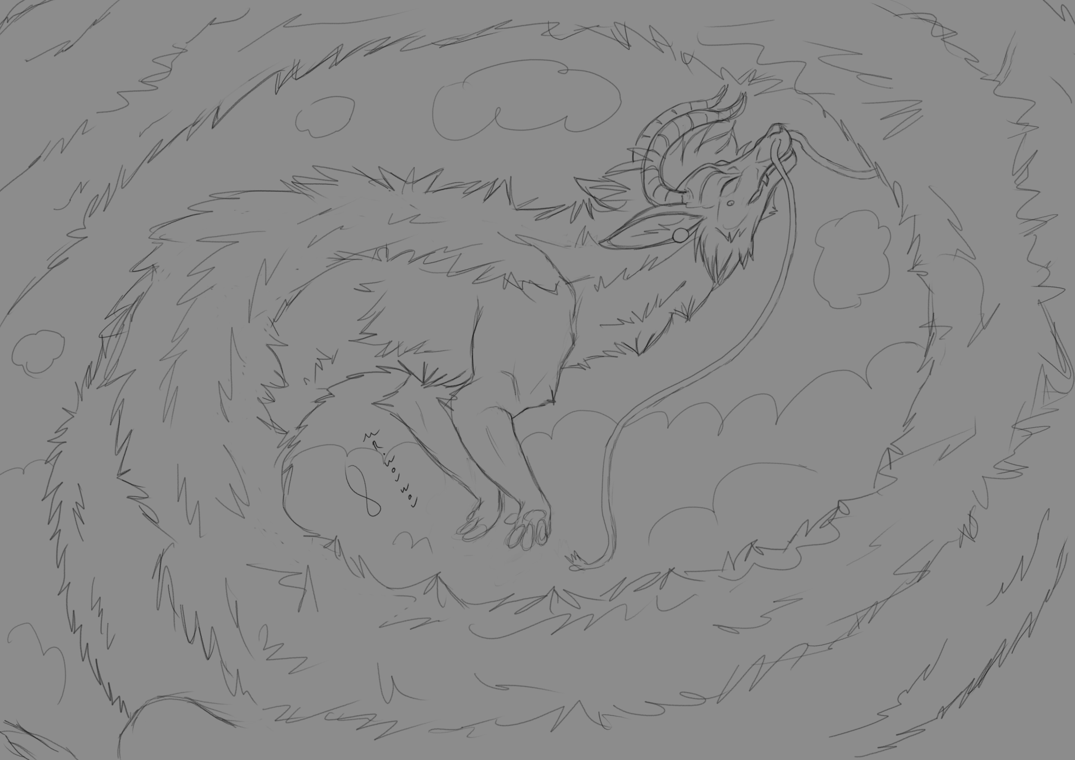 Noodle Dragon Sketchart par Mr.Wouwou