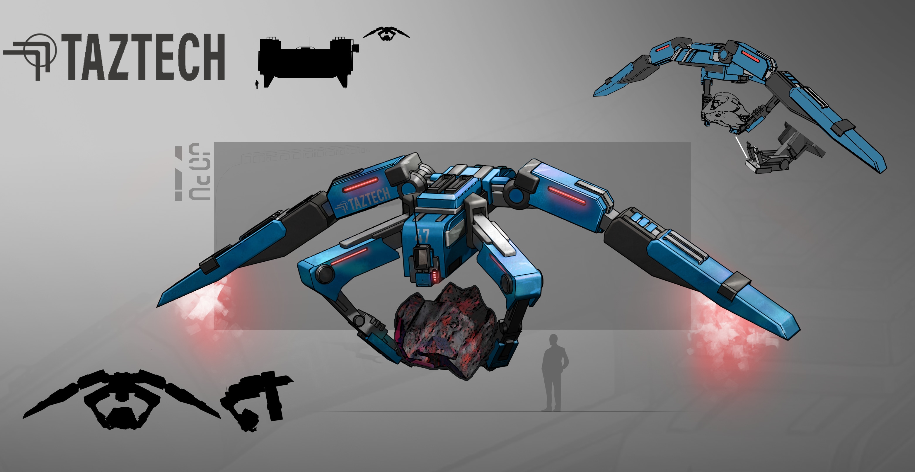 TAZTECH - Cargo ship and drone design par David Bourret