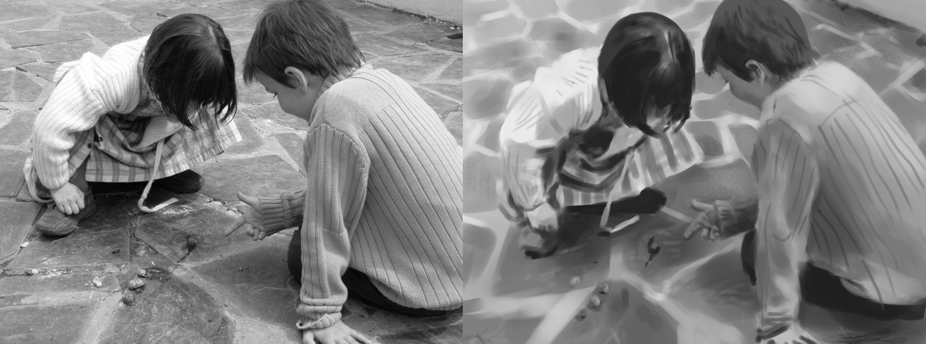 Etude de gris d'une photo de famille par bussi29