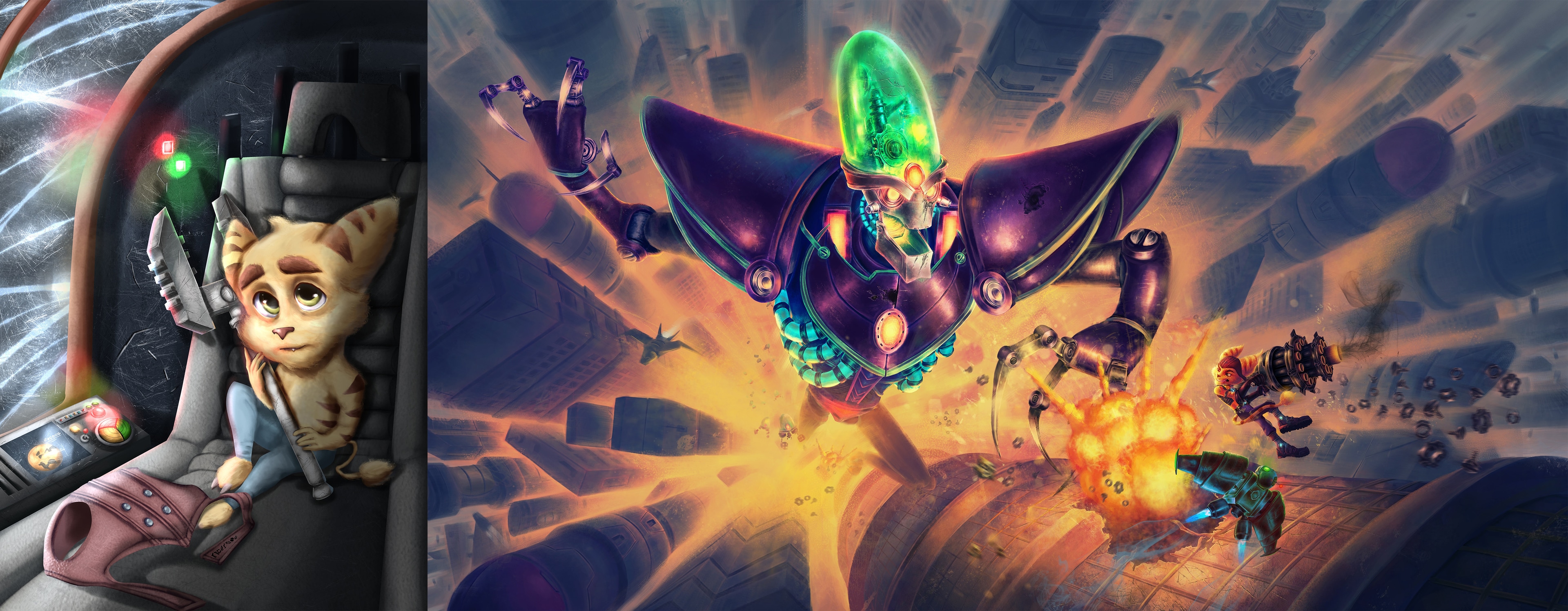 Ratchet & Clank - Illustration fin de P1 par Enzo