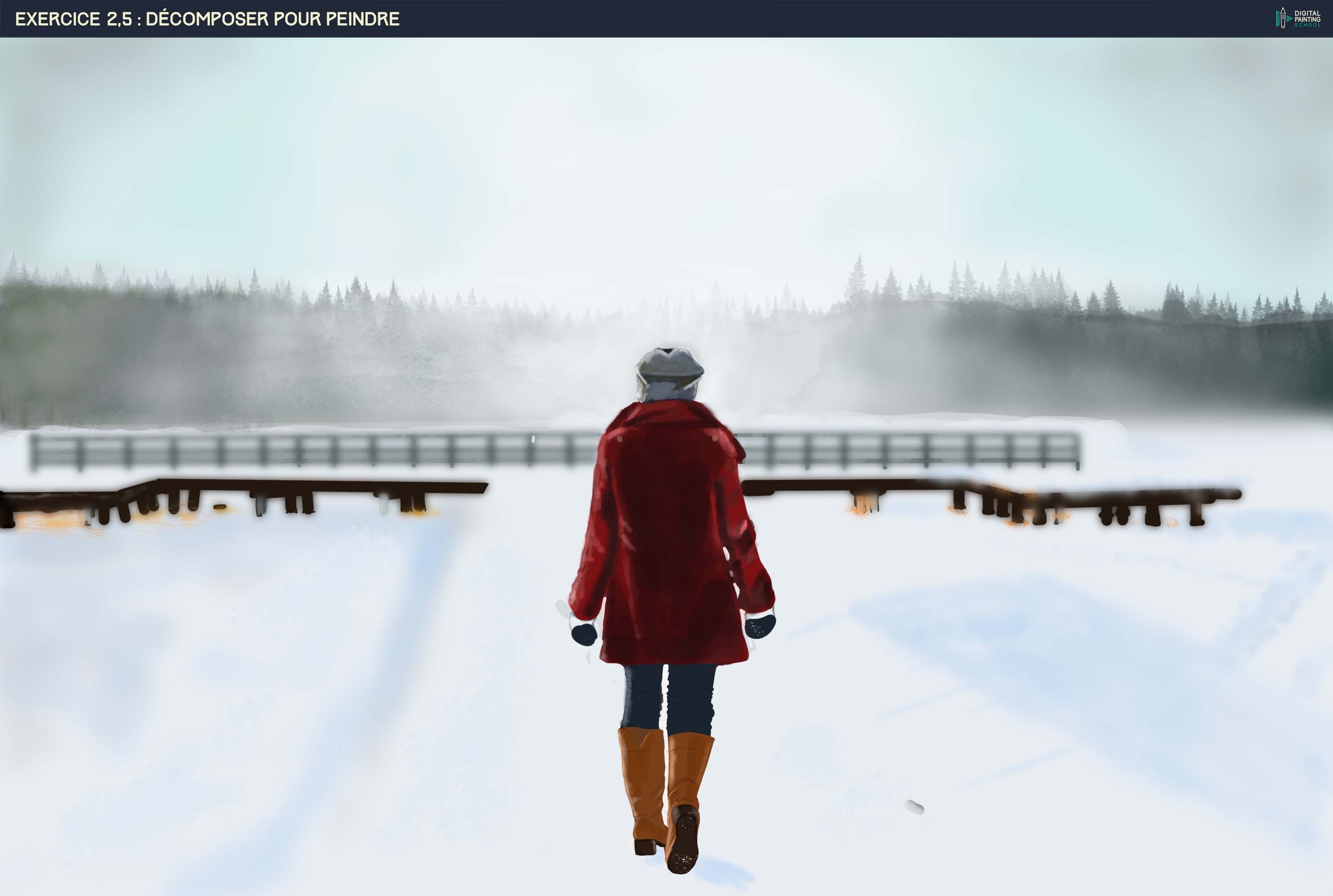 exercice femme dans la neige par tatooam