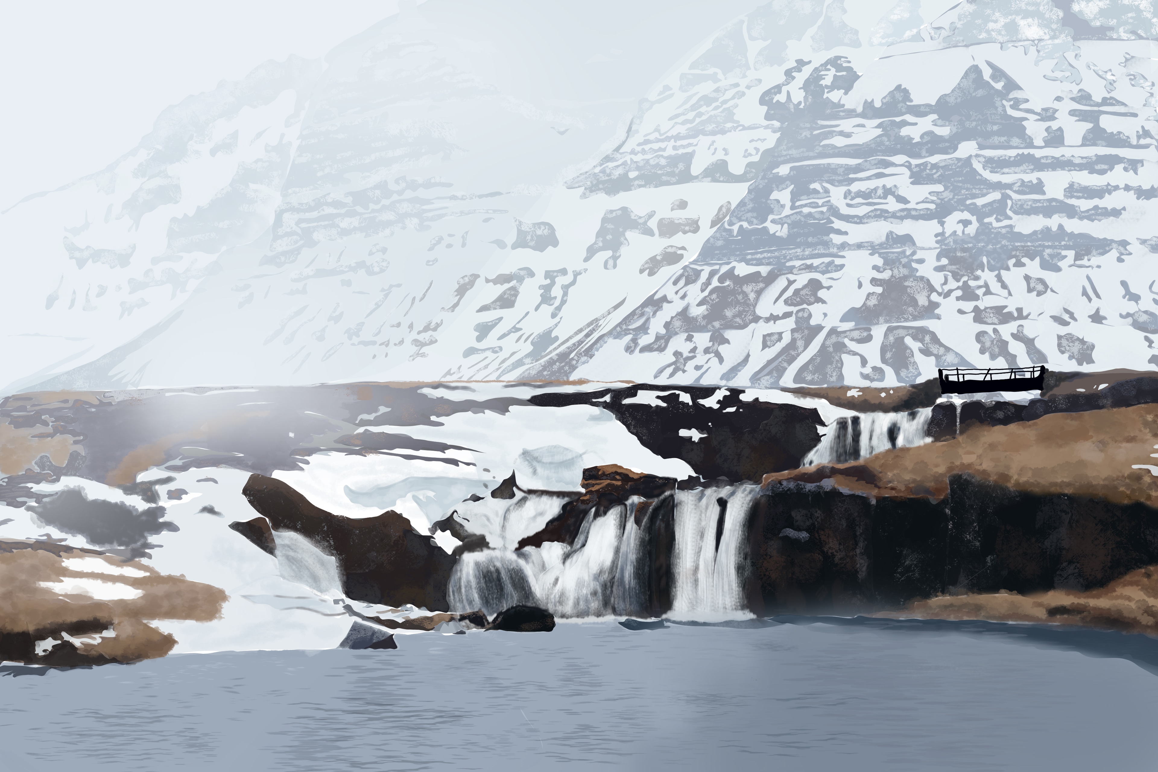 Les falaises enneigées par Lab'of Dust