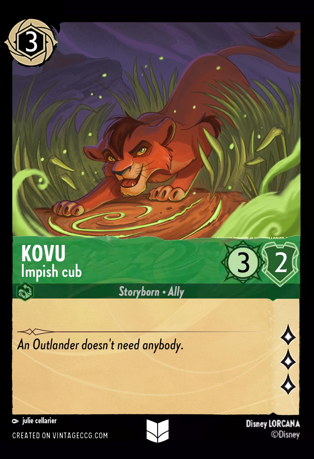 Kovu - Lorcana Fanart par Julie Cellarier