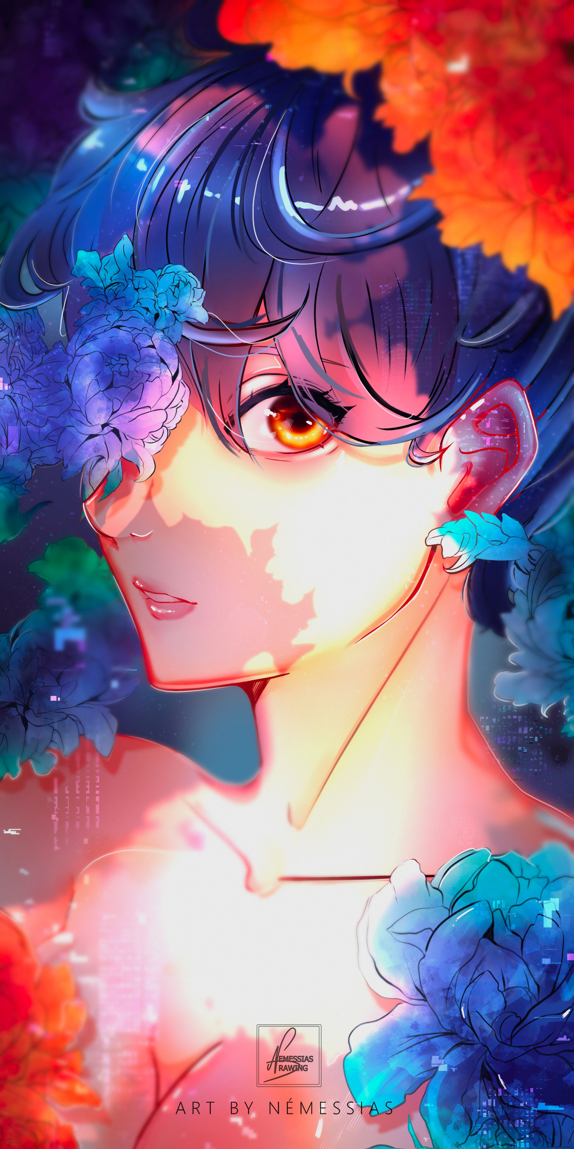 Blue Flower, Fire eyes par Nemessias