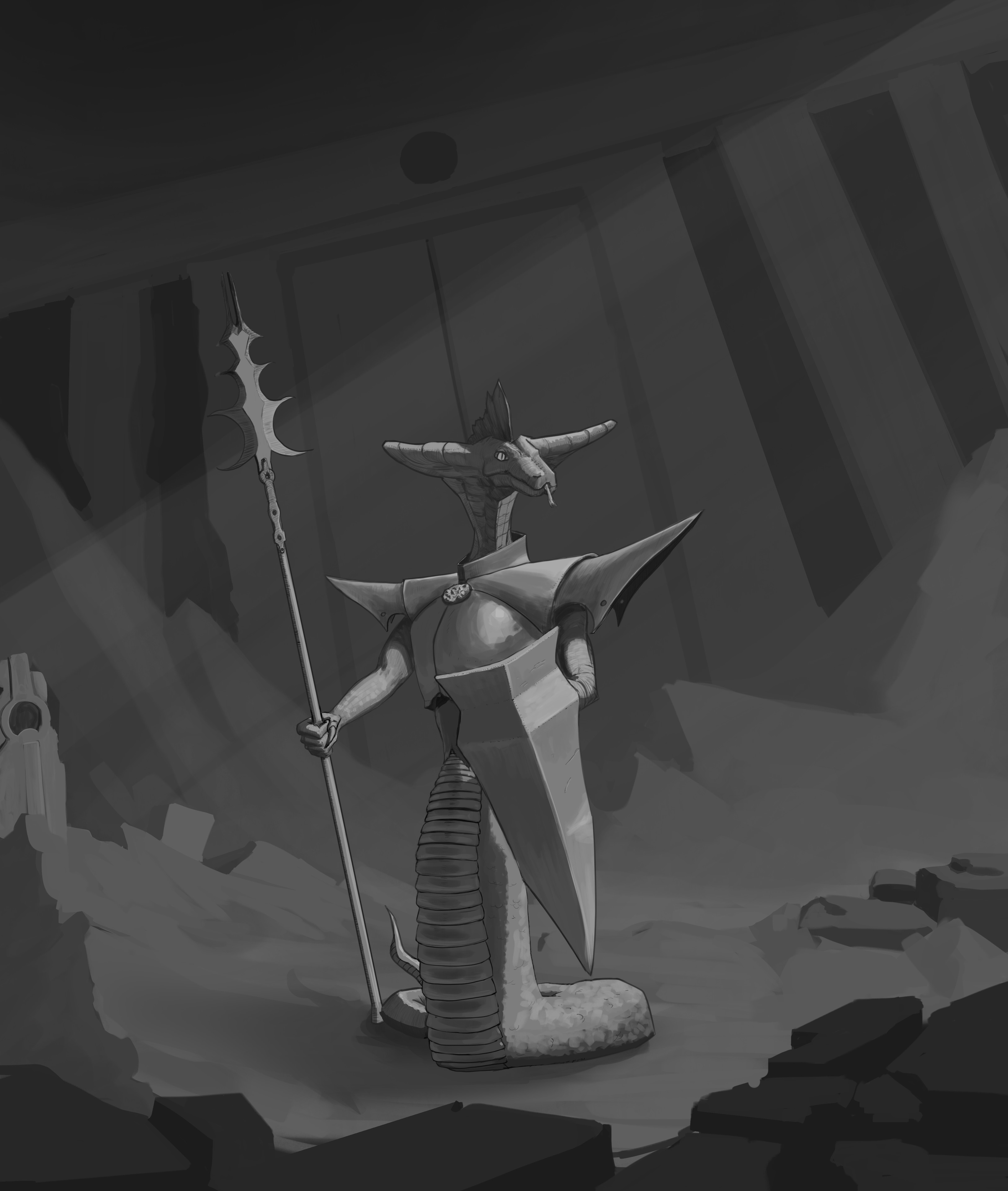 [Road to Illustrator 1/100 ] - Serpent Gardien 🐍 par Ylod
