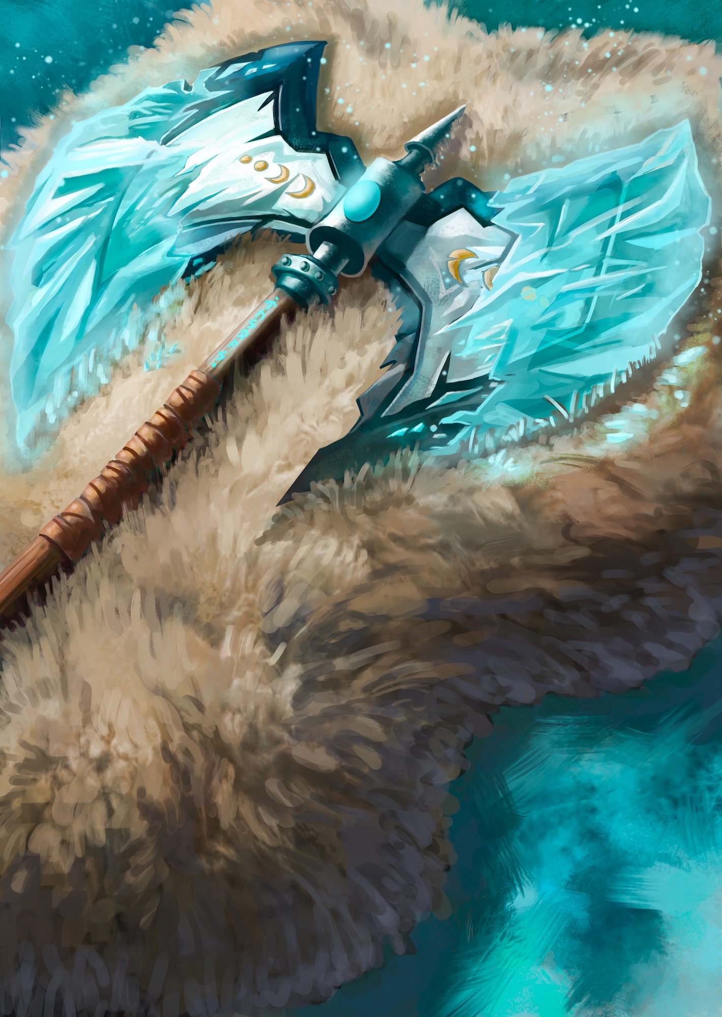 Hache enchantée - Givrelune par Bren